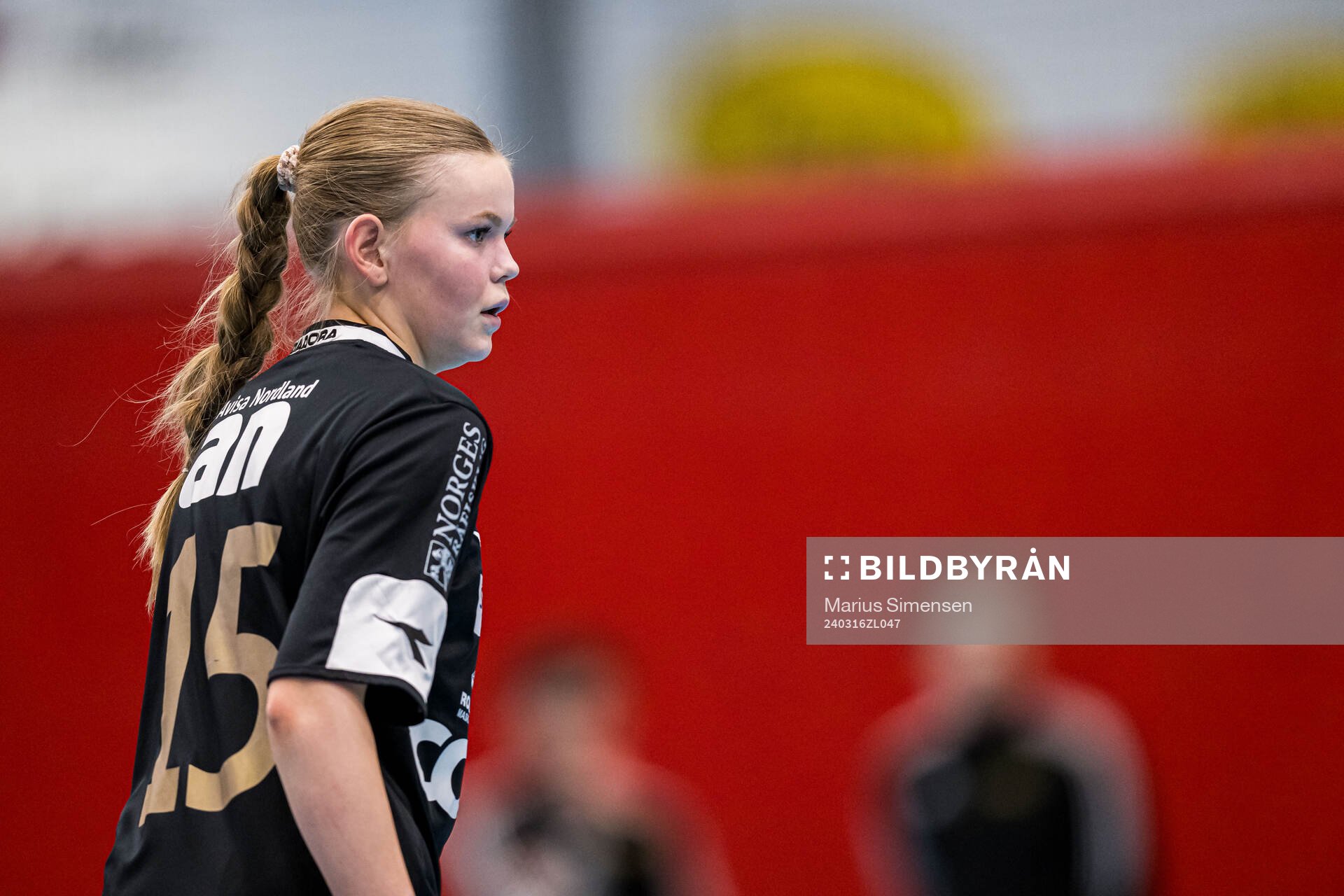 Ingrid Løkkebakken of Hulløy Bodø during the Norwegian Championship futsal match between Skeid and Hulløy Bodø on March 16, 2024 in Drammen.