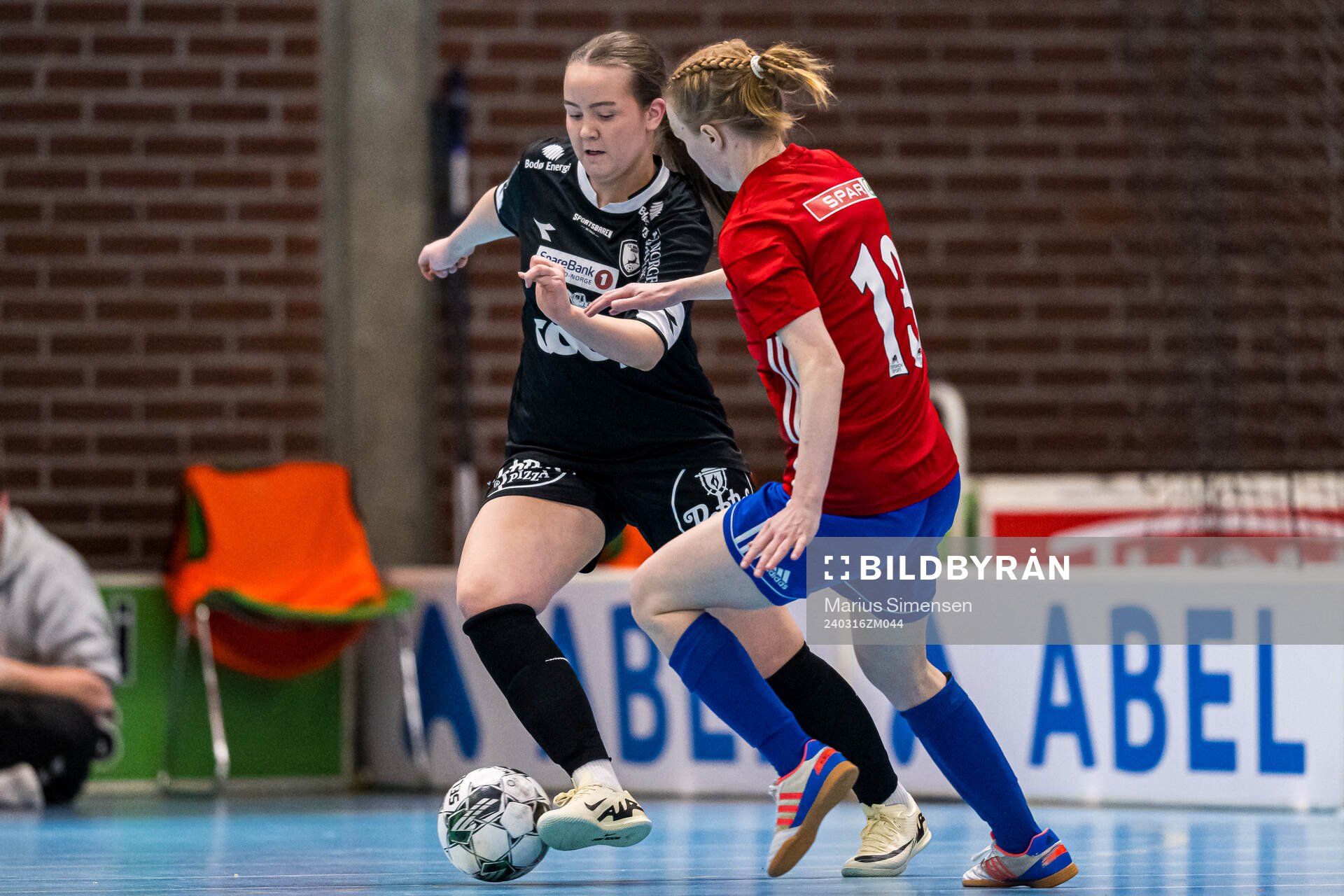 Andrea Lovise Sjåstad Lind of Hulløy Bodø during the Norwegian Championship futsal match between Skeid and Hulløy Bodø on March 16, 2024 in Drammen.
