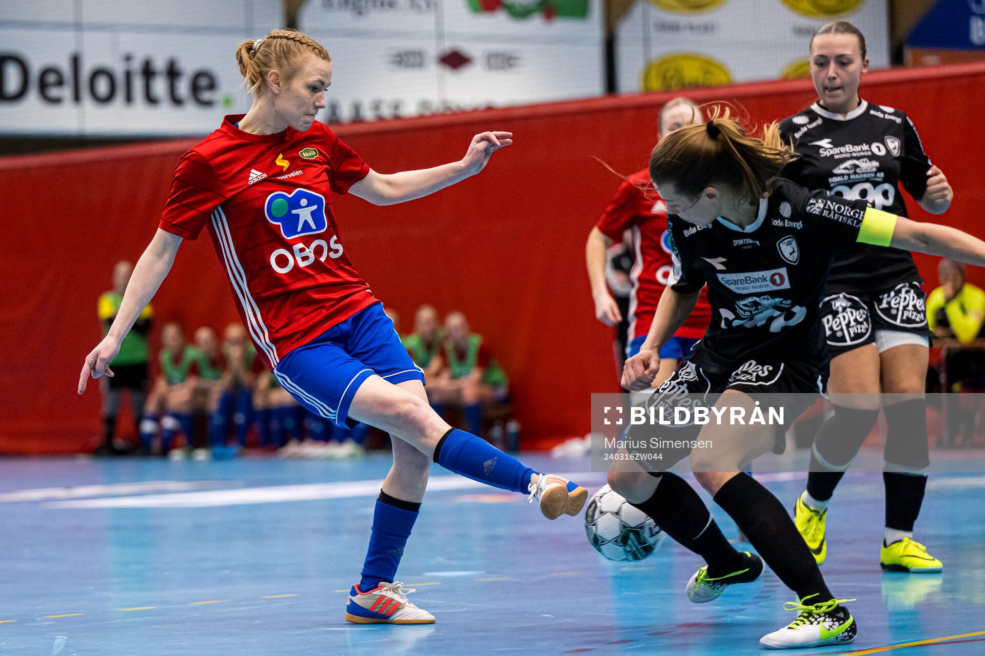 Maren Hauge Johansen of Skeid during the Norwegian Championship futsal match between Skeid and Hulløy Bodø on March 16, 2024 in Drammen.