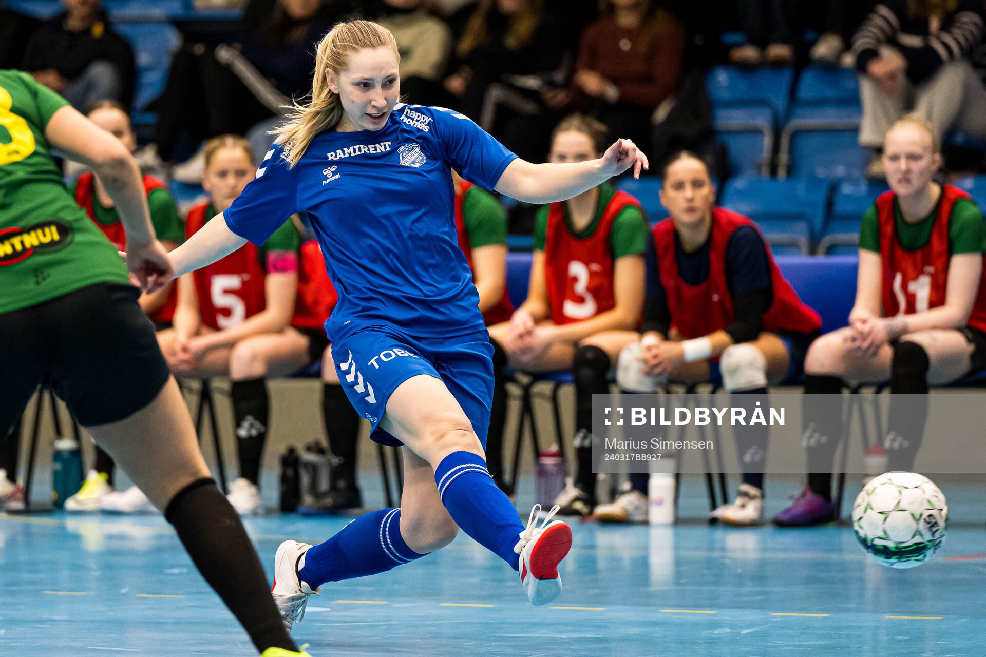 Andrea Holm Aune of Tiller during the Norwegian Championship futsal final match between NTNUI and Tiller on March 17, 2024 in Drammen.