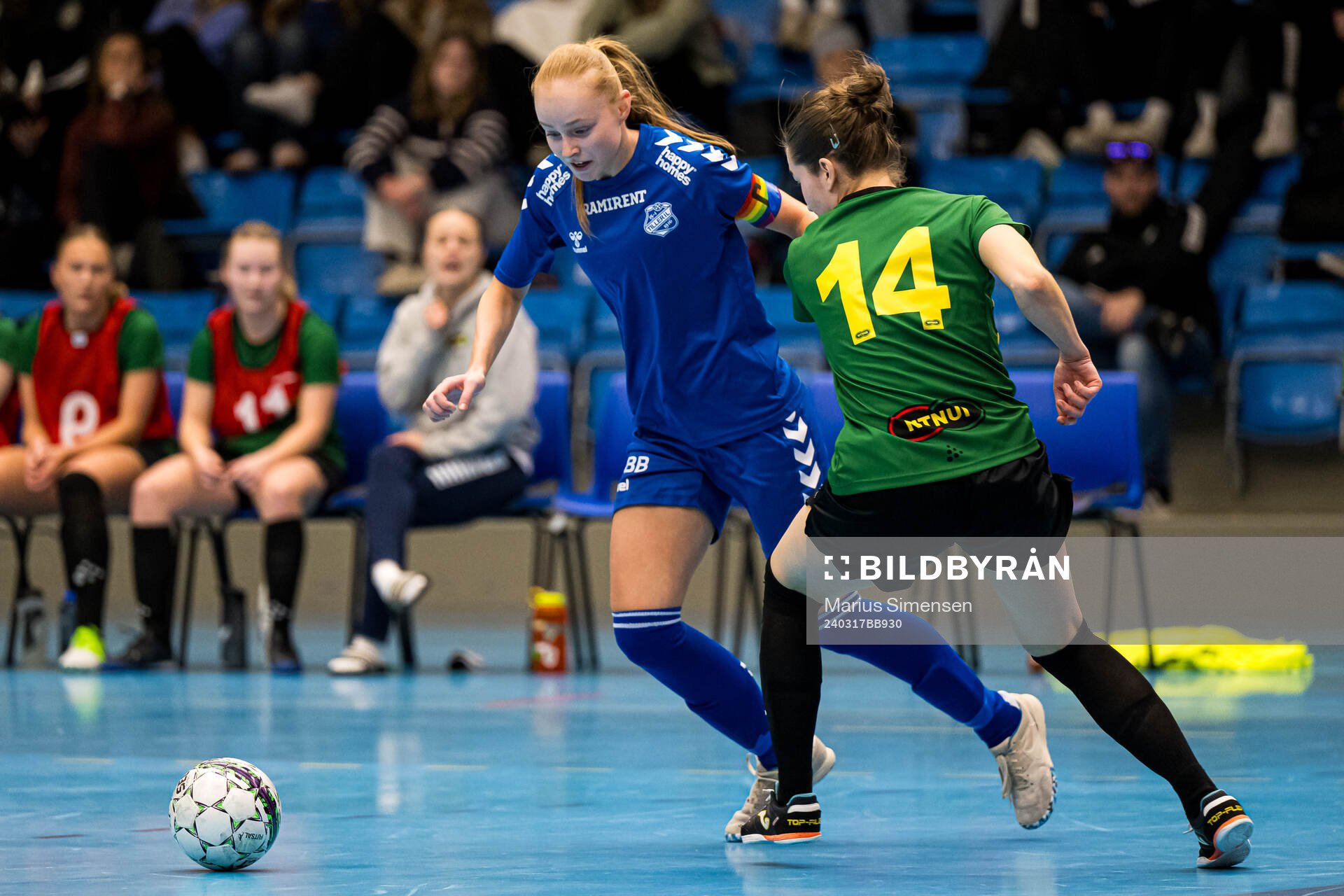 Marie Methi of Tiller during the Norwegian Championship futsal final match between NTNUI and Tiller on March 17, 2024 in Drammen.
