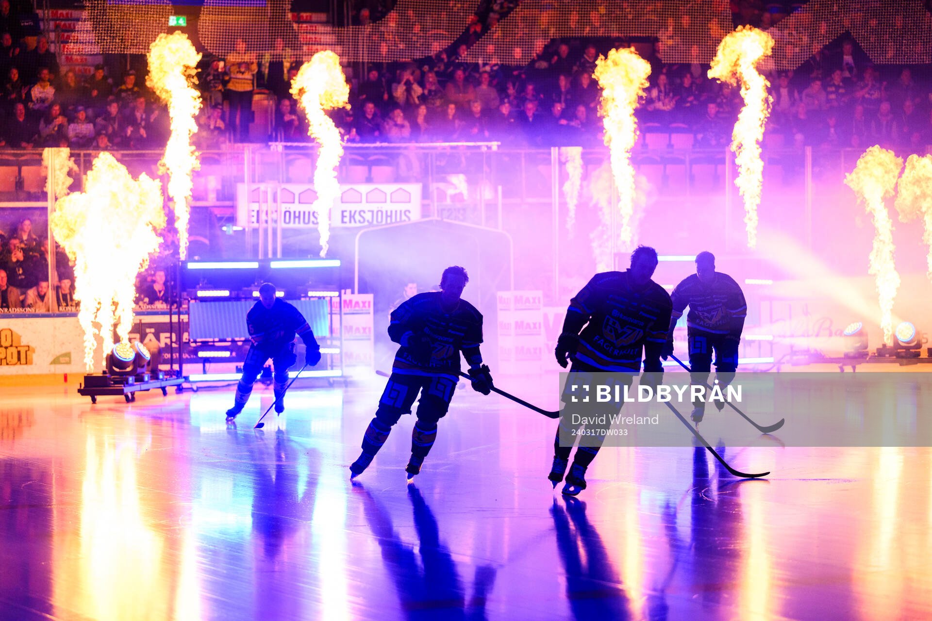 HV71s spelare åker in på isen