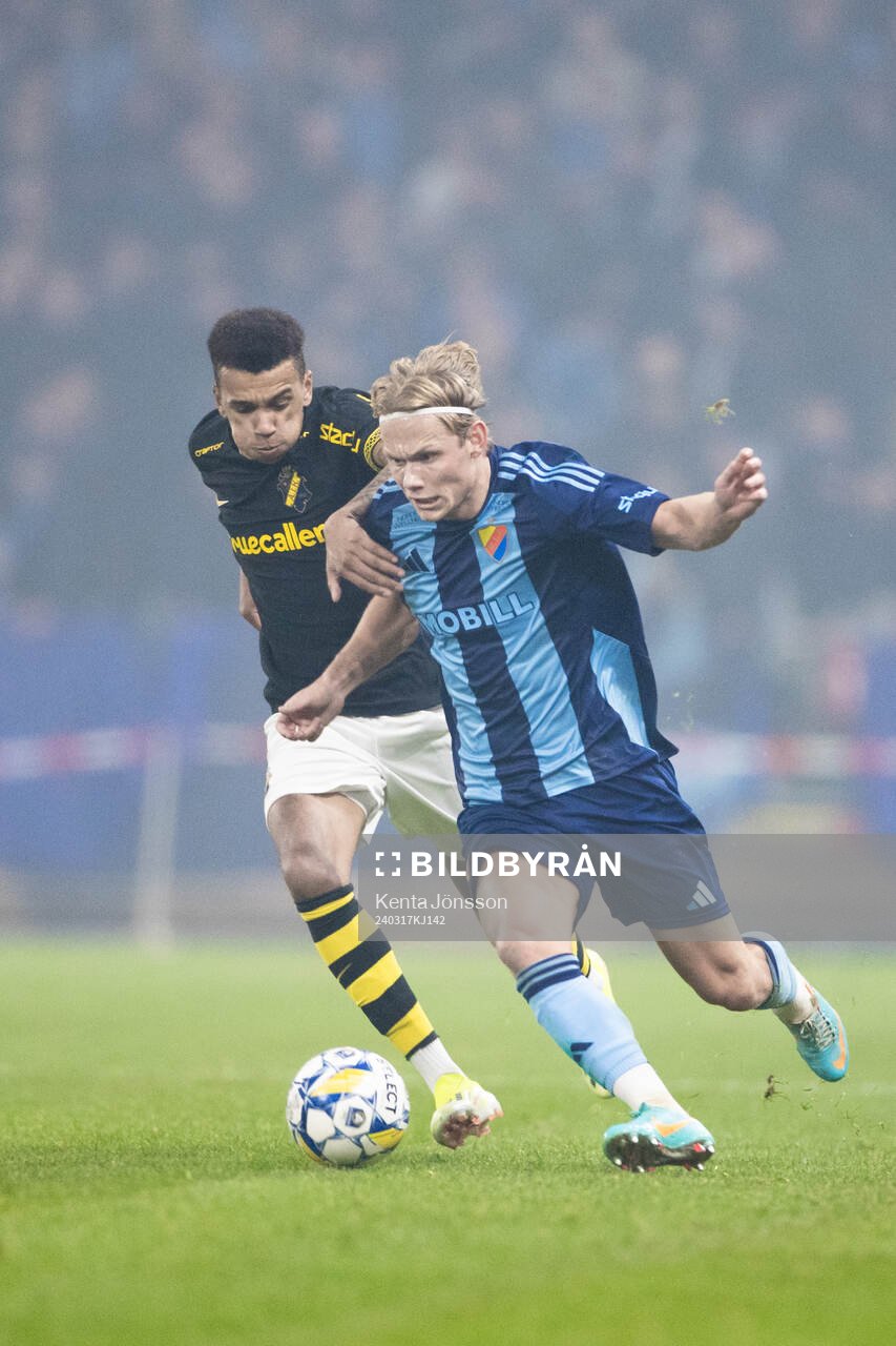 AIKs Rui Modesto och Djurgårdens Tobias Gulliksen
