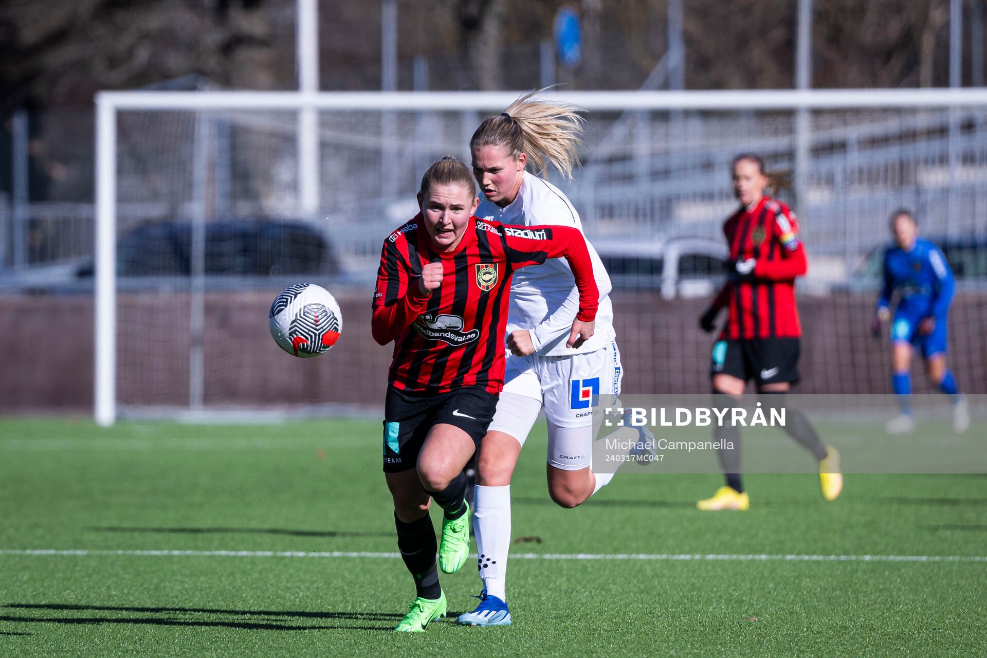 Brommapojkarnas Ellen Toivio under fotbollsmatchen i Svenska Cupen mellan Brommapojkarna och IK Uppsala den 17 mars 2024 i Stockholm.