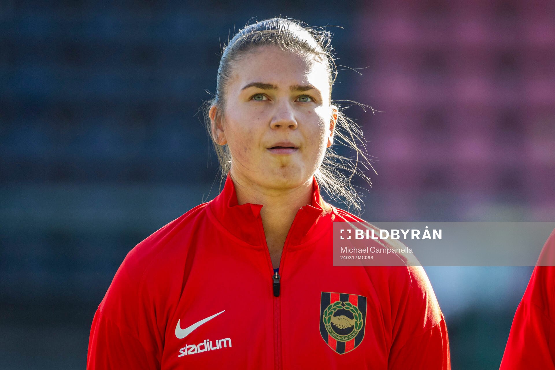Brommapojkarnas målvakt Anna Aurora Koivunen under fotbollsmatchen i Svenska Cupen mellan Brommapojkarna och IK Uppsala den 17 mars 2024 i Stockholm.