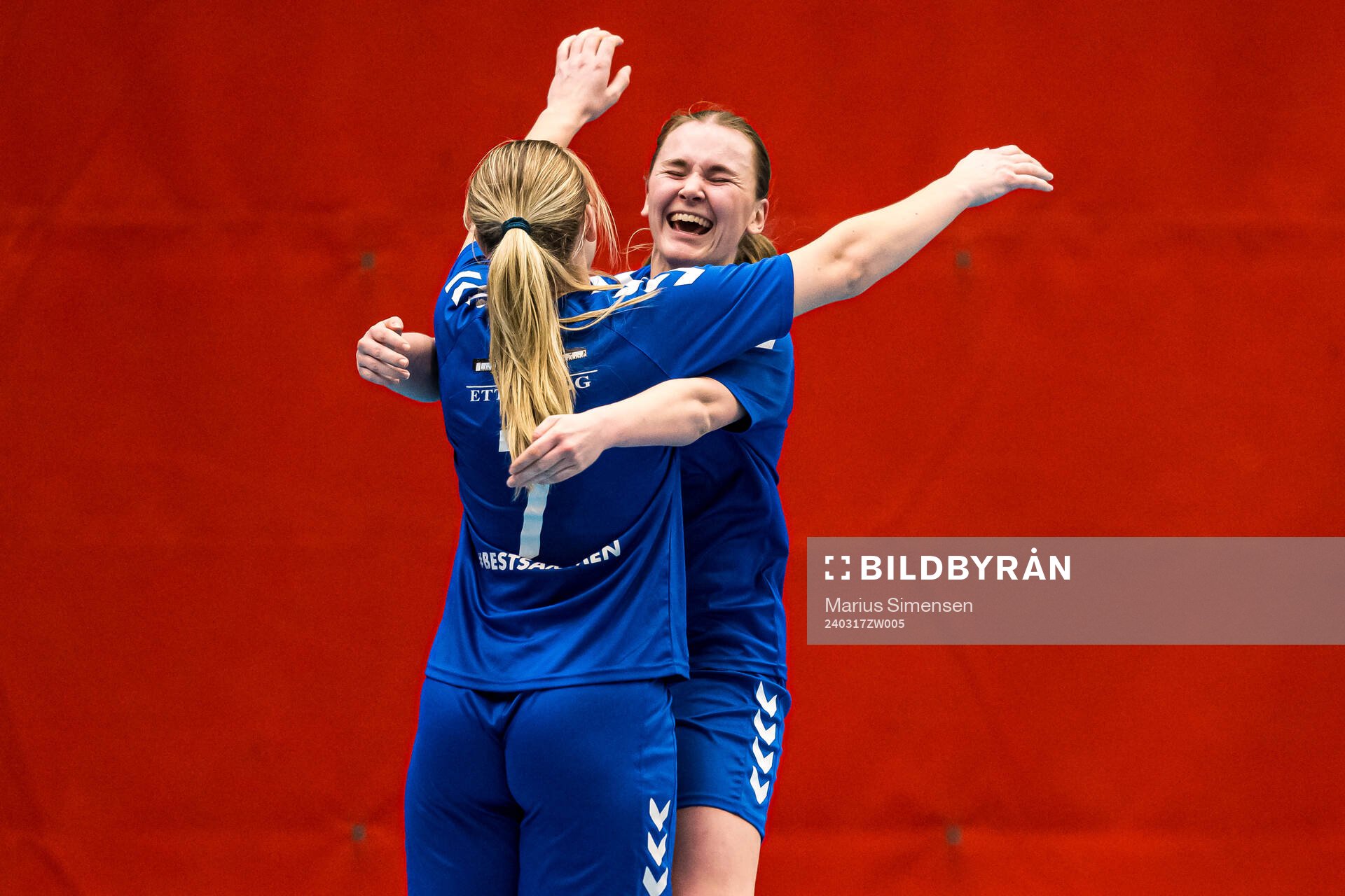 Andrea Holm Aune of Tiller celebrates after scoring the 0-3 goal during the Norwegian Championship futsal final match between NTNUI and Tiller on March 17, 2024 in Drammen.