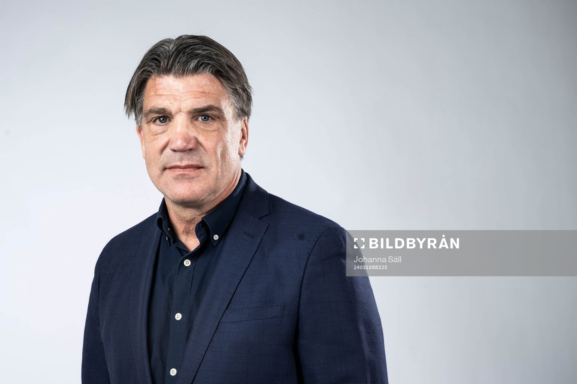 Bosse Andersson, sportchef Djurgården, poserar för ett porträtt under fotbollsallsvenskans upptaktsträff den 18 mars 2024 i Stockholm. 
