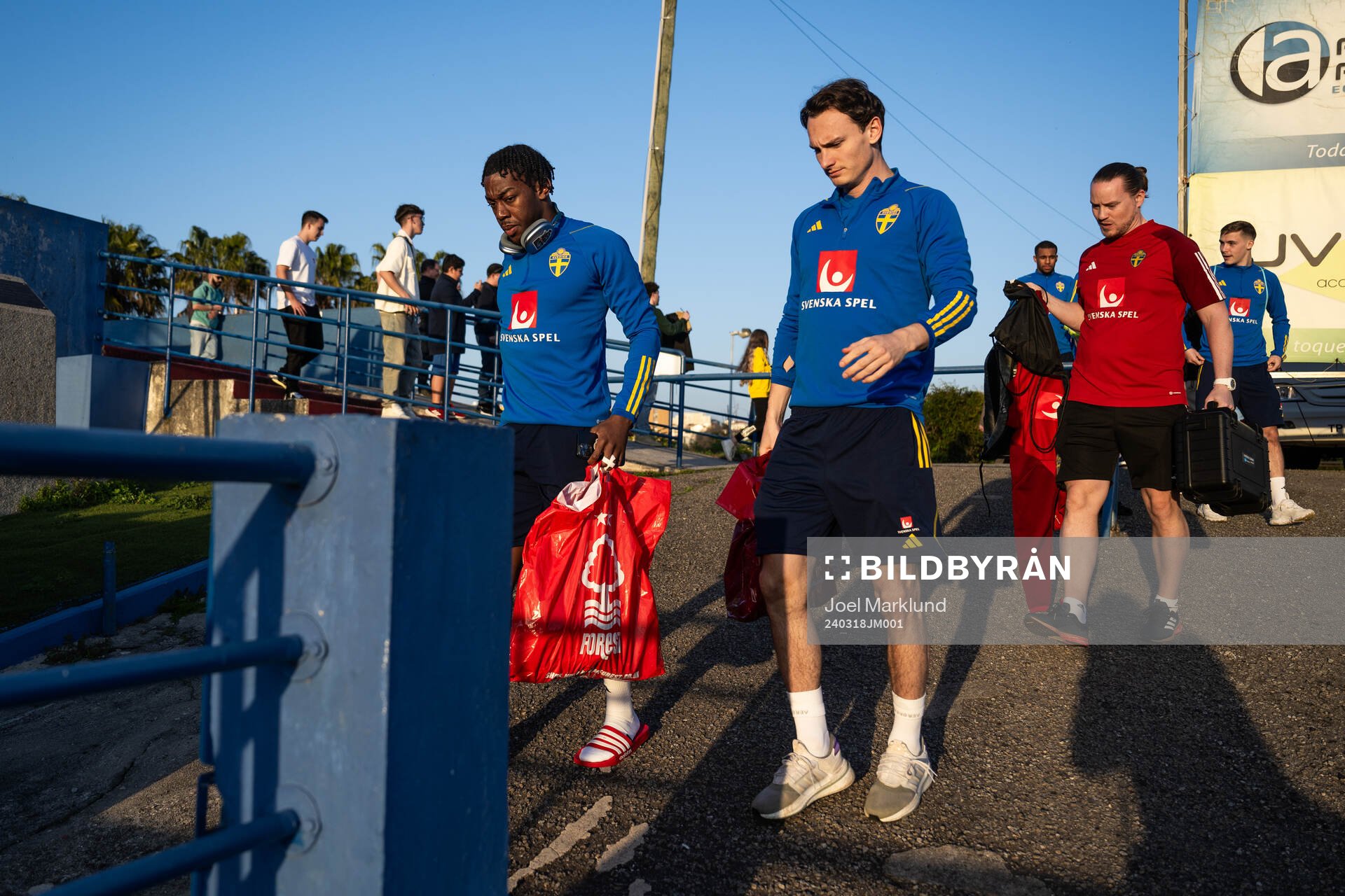 Anthony Elanga and Hjalmar Ekdal of the Swedish men's