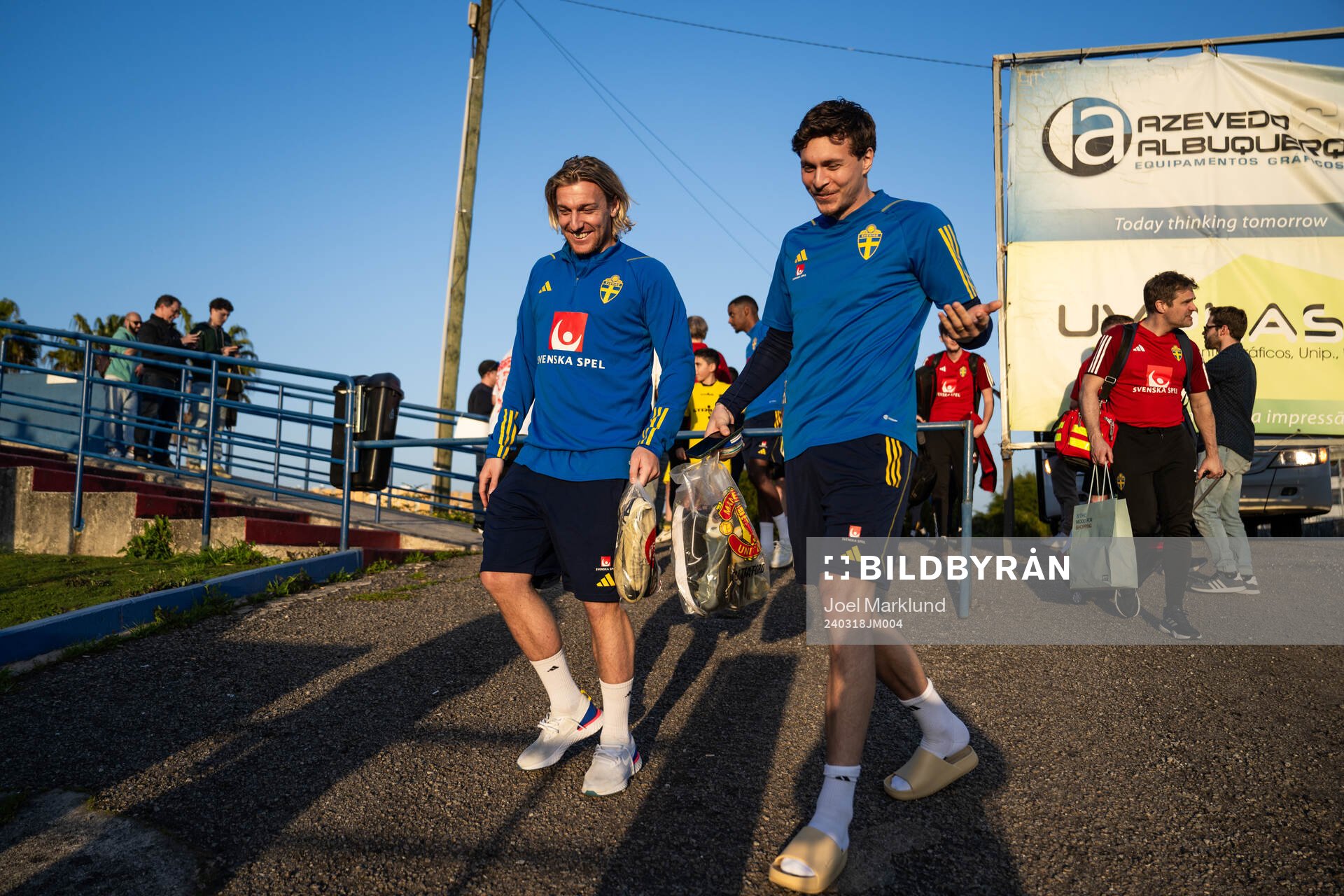 Emil Forsberg and Victor Nilsson Lindelöf of the Swedish