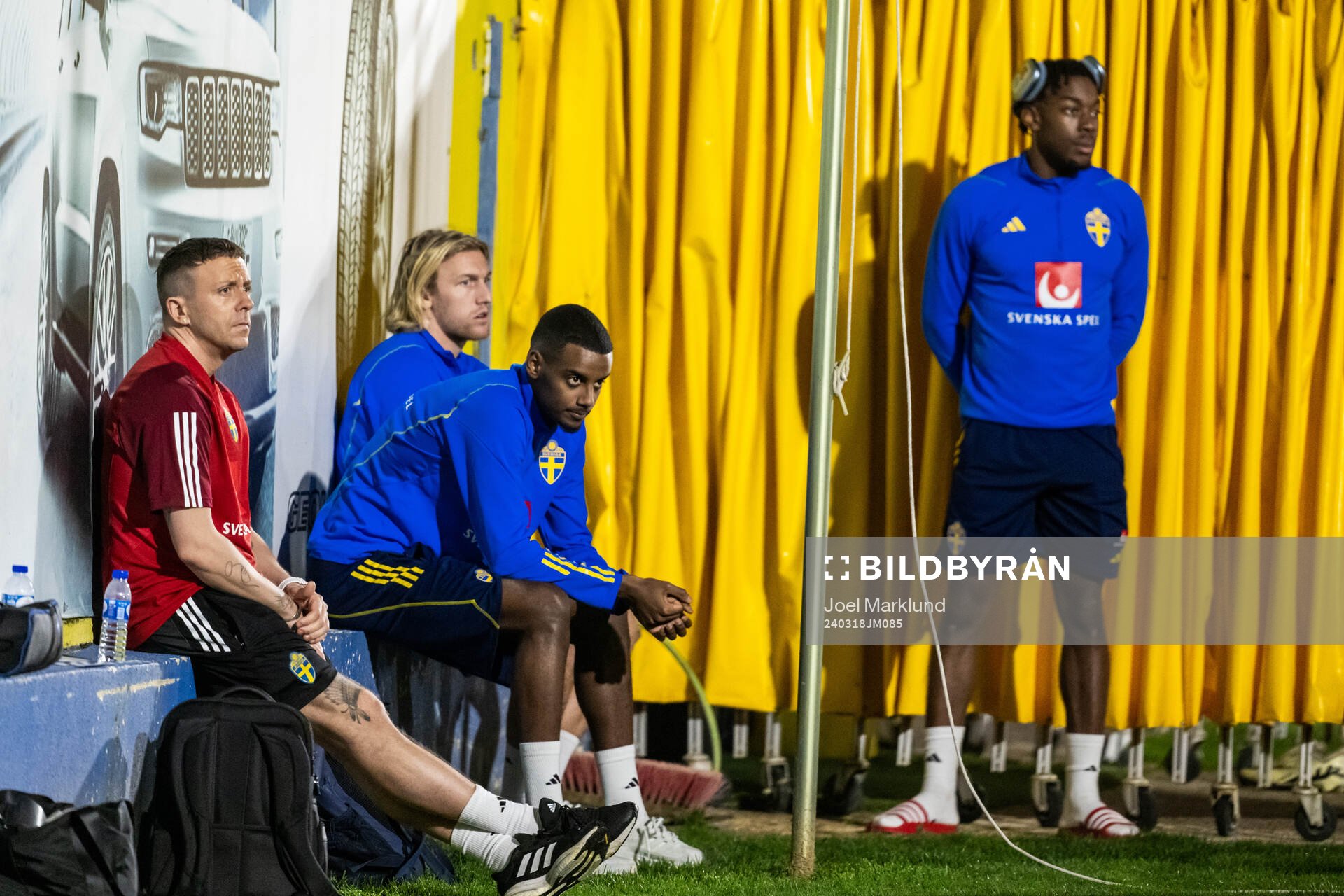 Emil Forsberg, Alexander Isak and Anthony Elanga of the