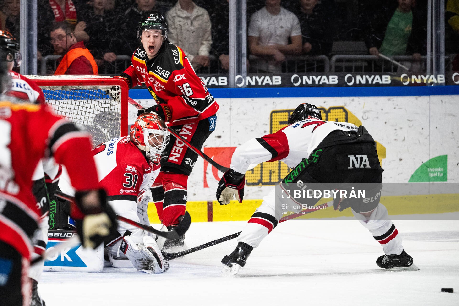Luleås Pontus Andreasson reagerar