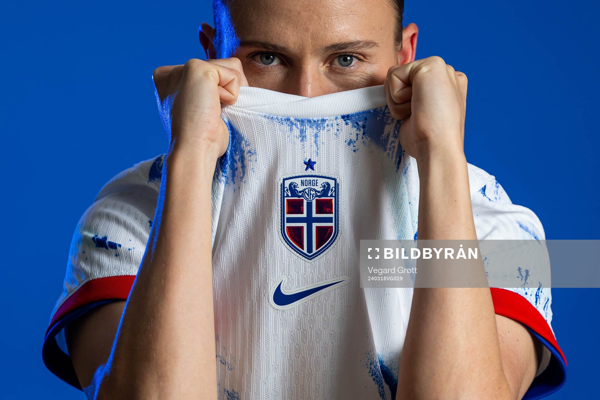 Caroline Graham Hansen of the Norwegian national football team poses for a portrait on February 19, 2024 in Stavanger. 