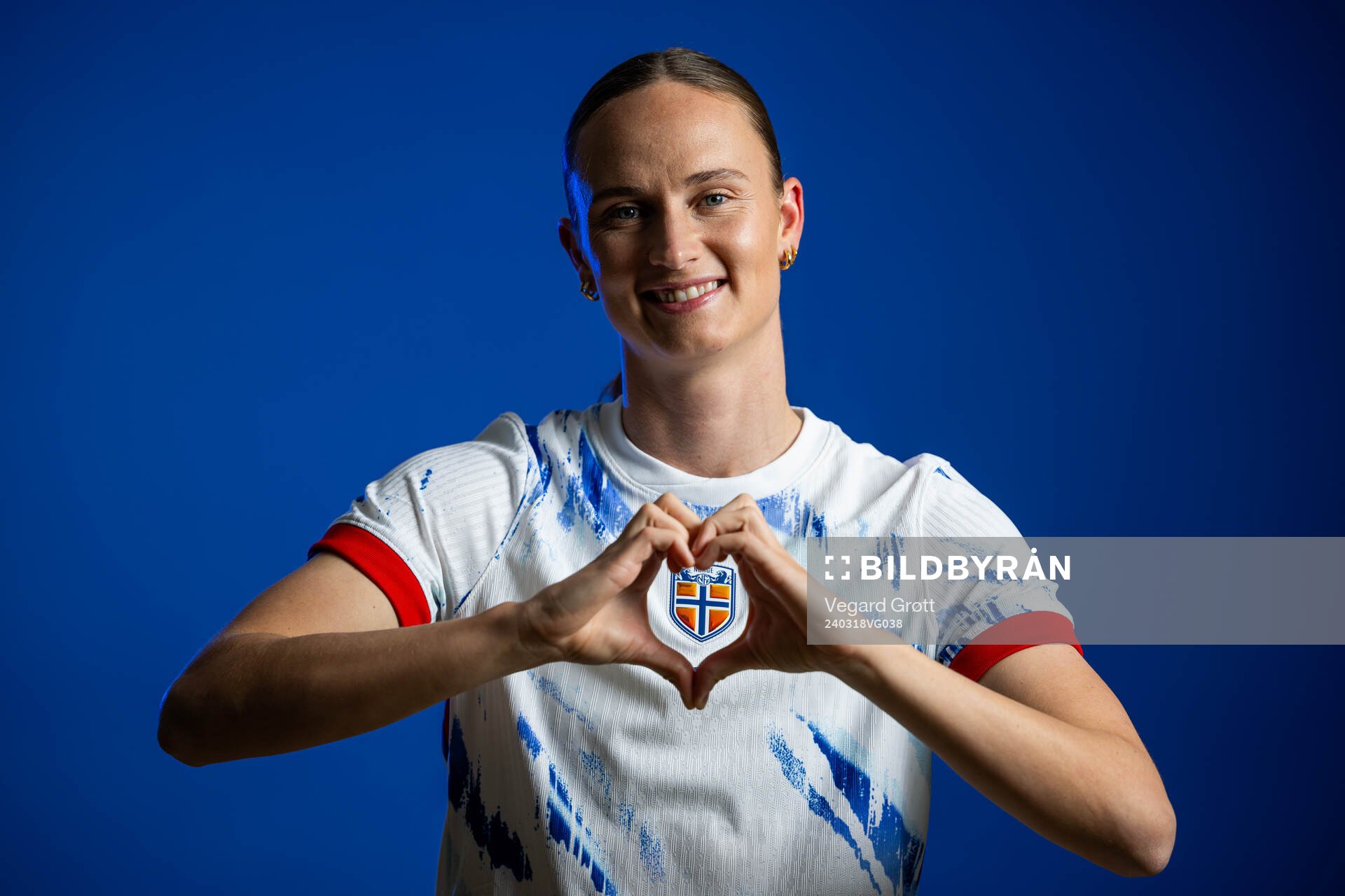 Caroline Graham Hansen of the Norwegian national football team poses for a portrait on February 19, 2024 in Stavanger. 