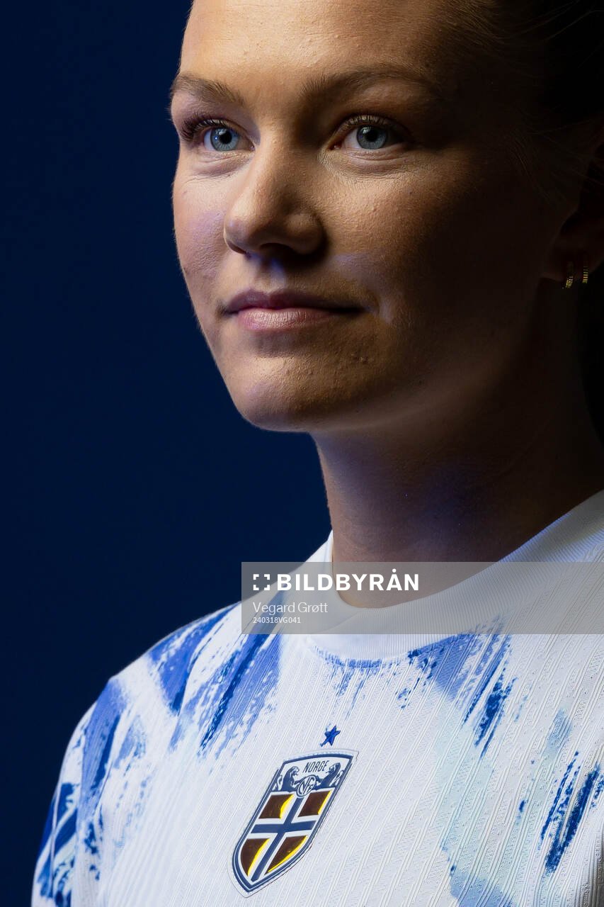 Frida Maanum of the Norwegian national football team poses
