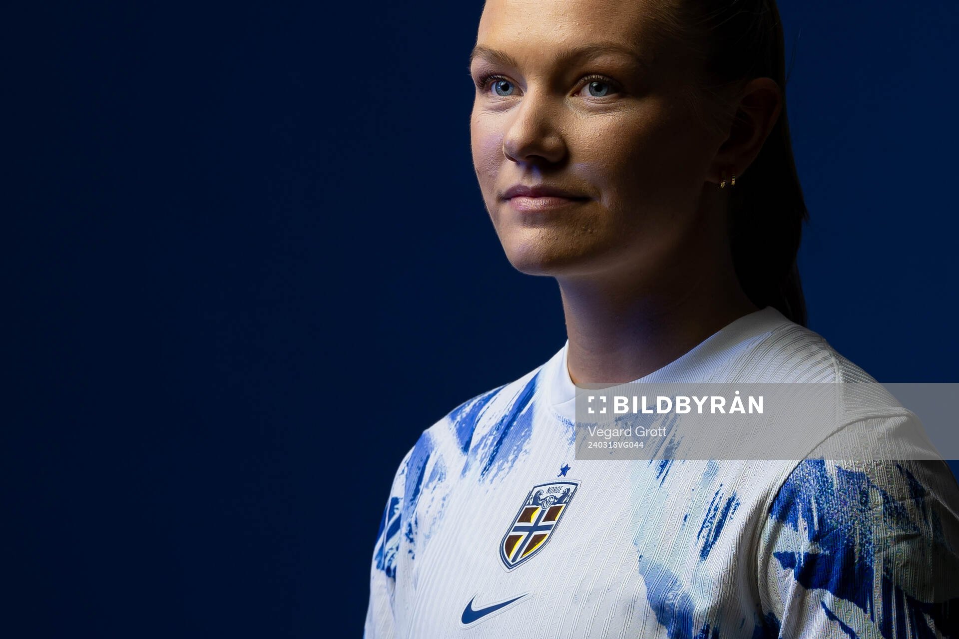 Frida Maanum of the Norwegian national football team poses