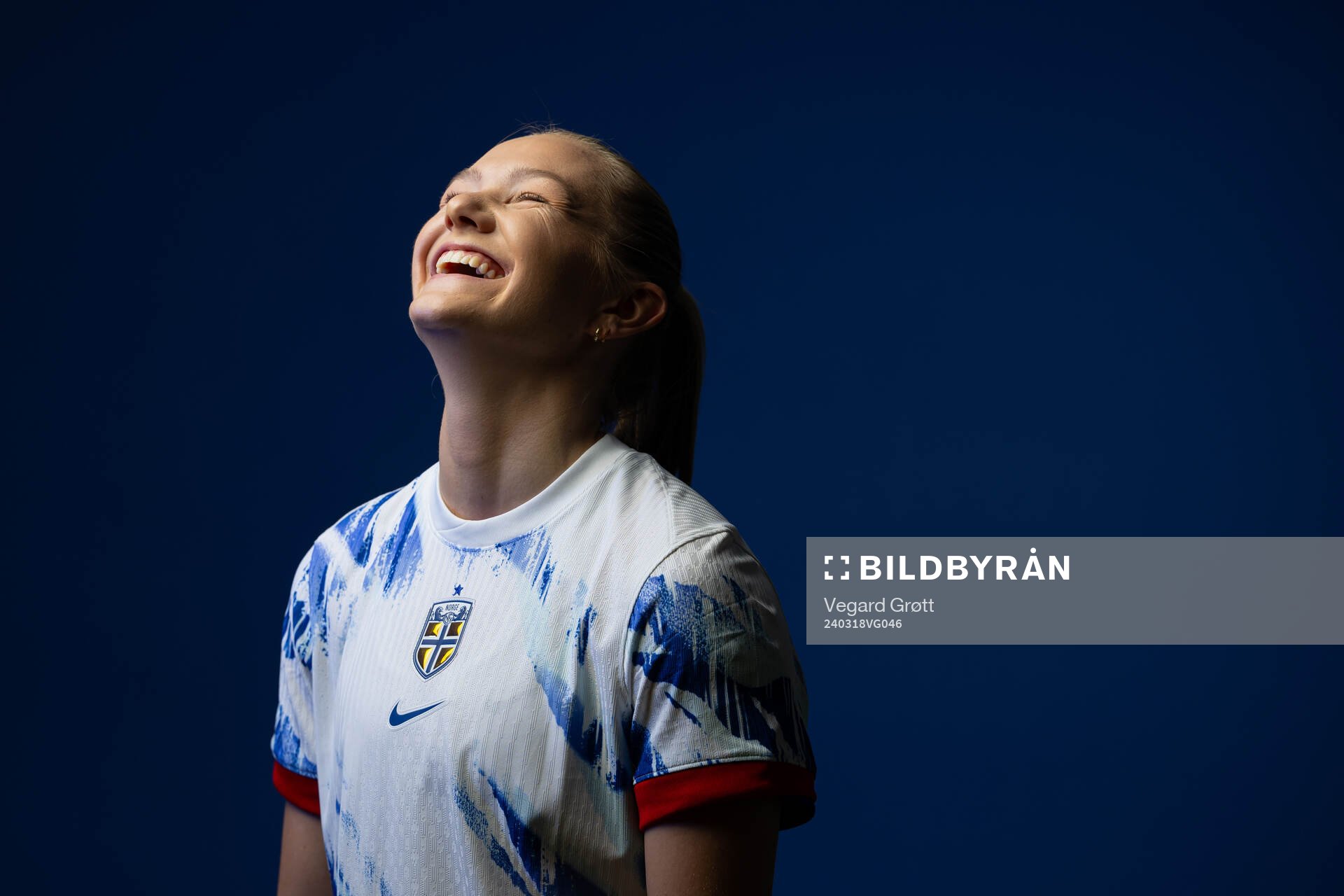 Frida Maanum of the Norwegian national football team poses for a portrait on February 19, 2024 in Stavanger. 