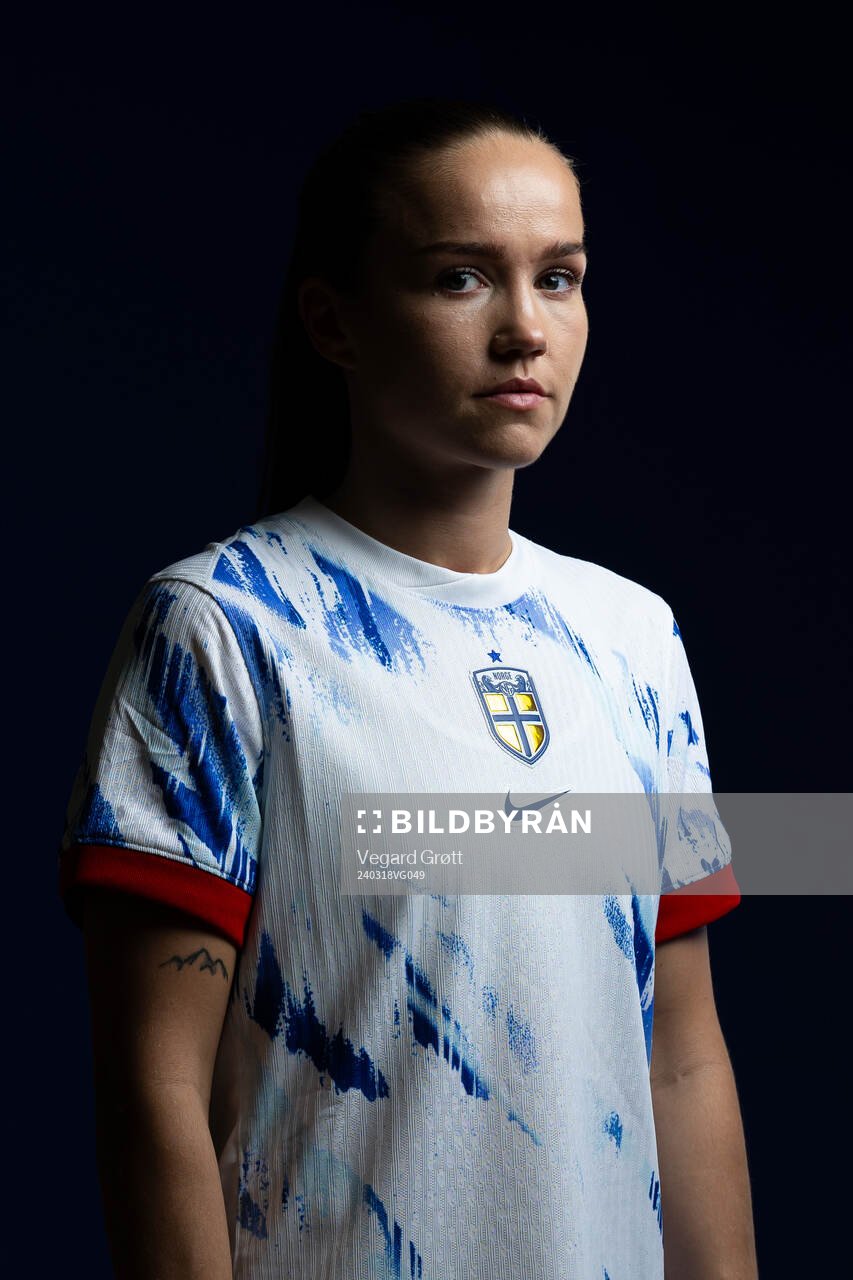 Guro Reiten of the Norwegian national football team poses