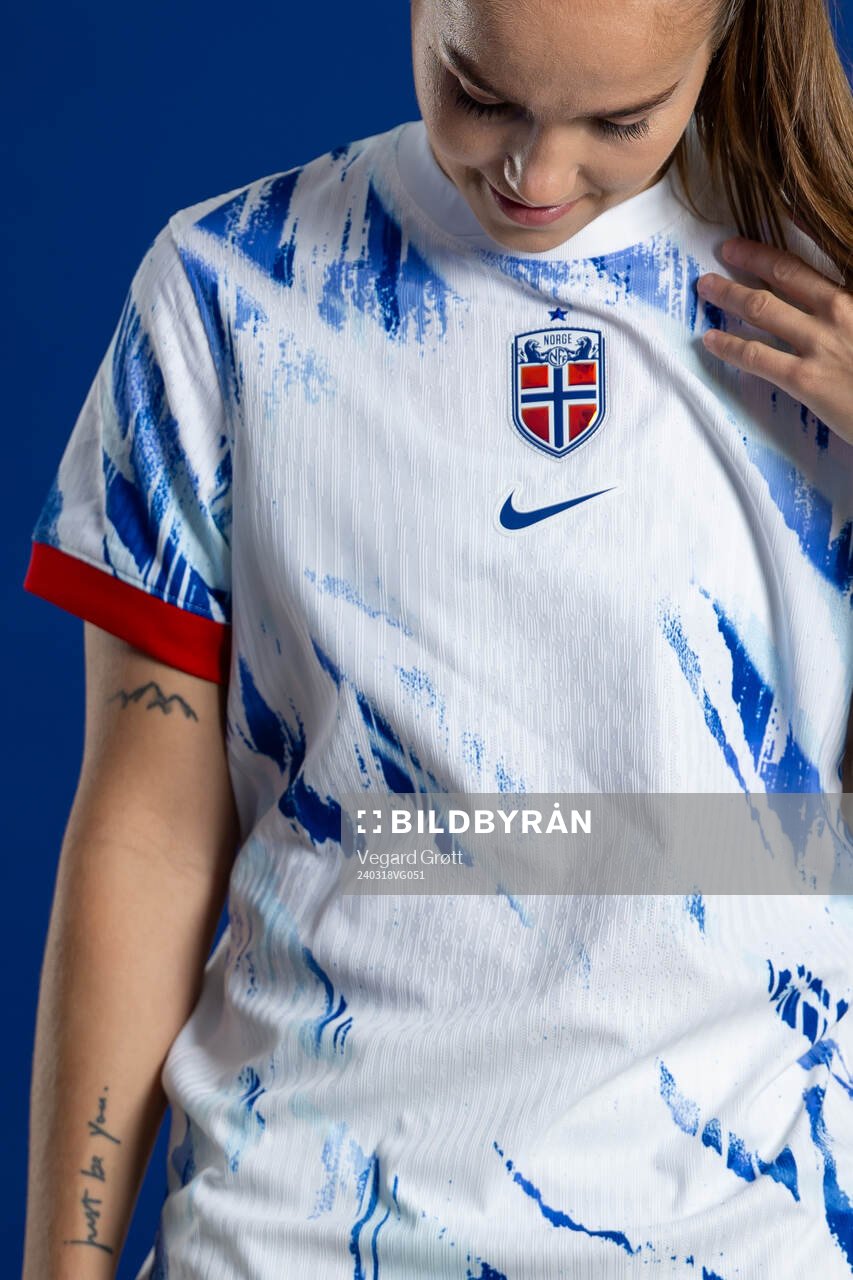 Guro Reiten of the Norwegian national football team poses