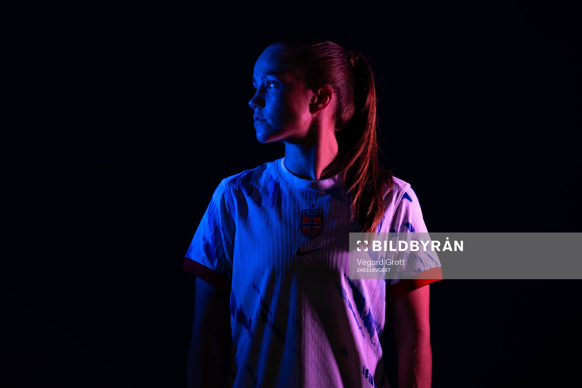 Guro Reiten of the Norwegian national football team poses