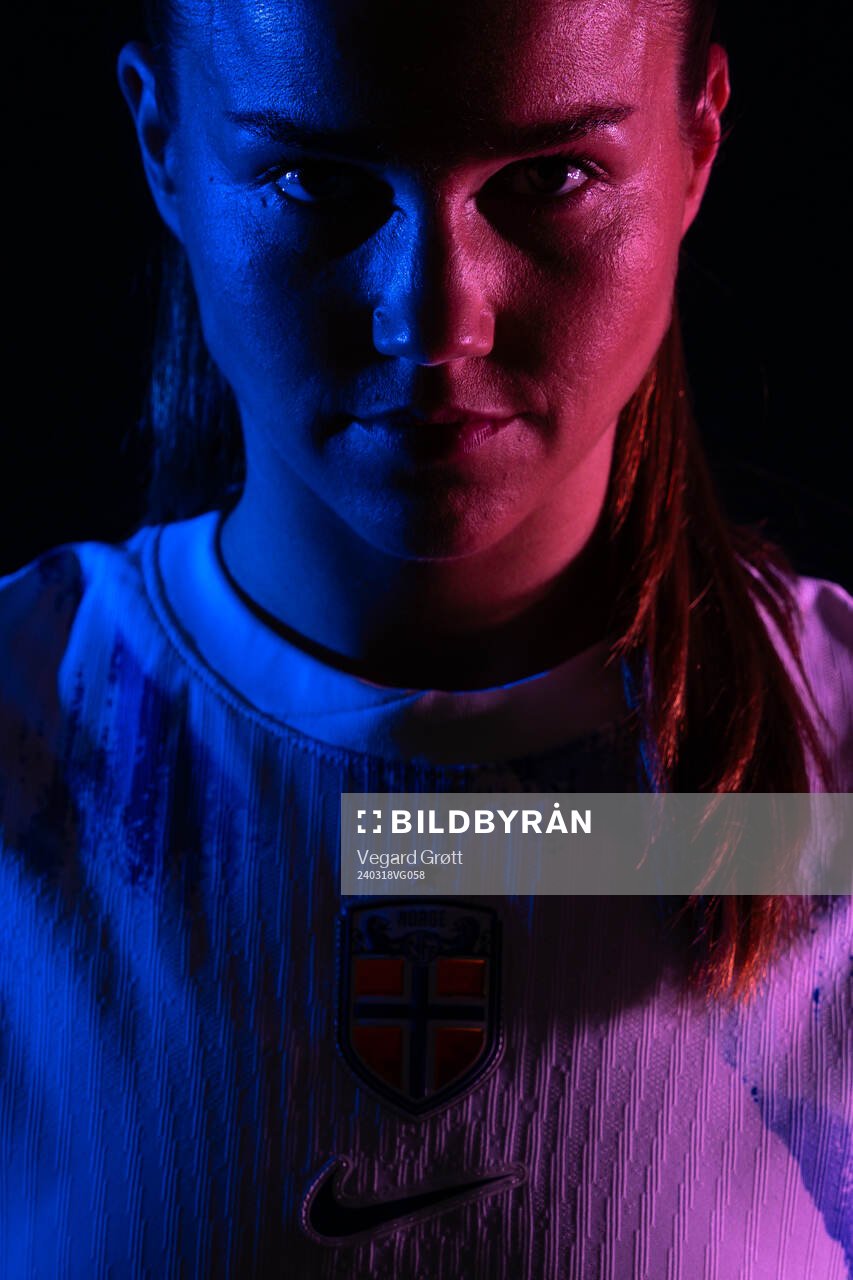 Guro Reiten of the Norwegian national football team poses