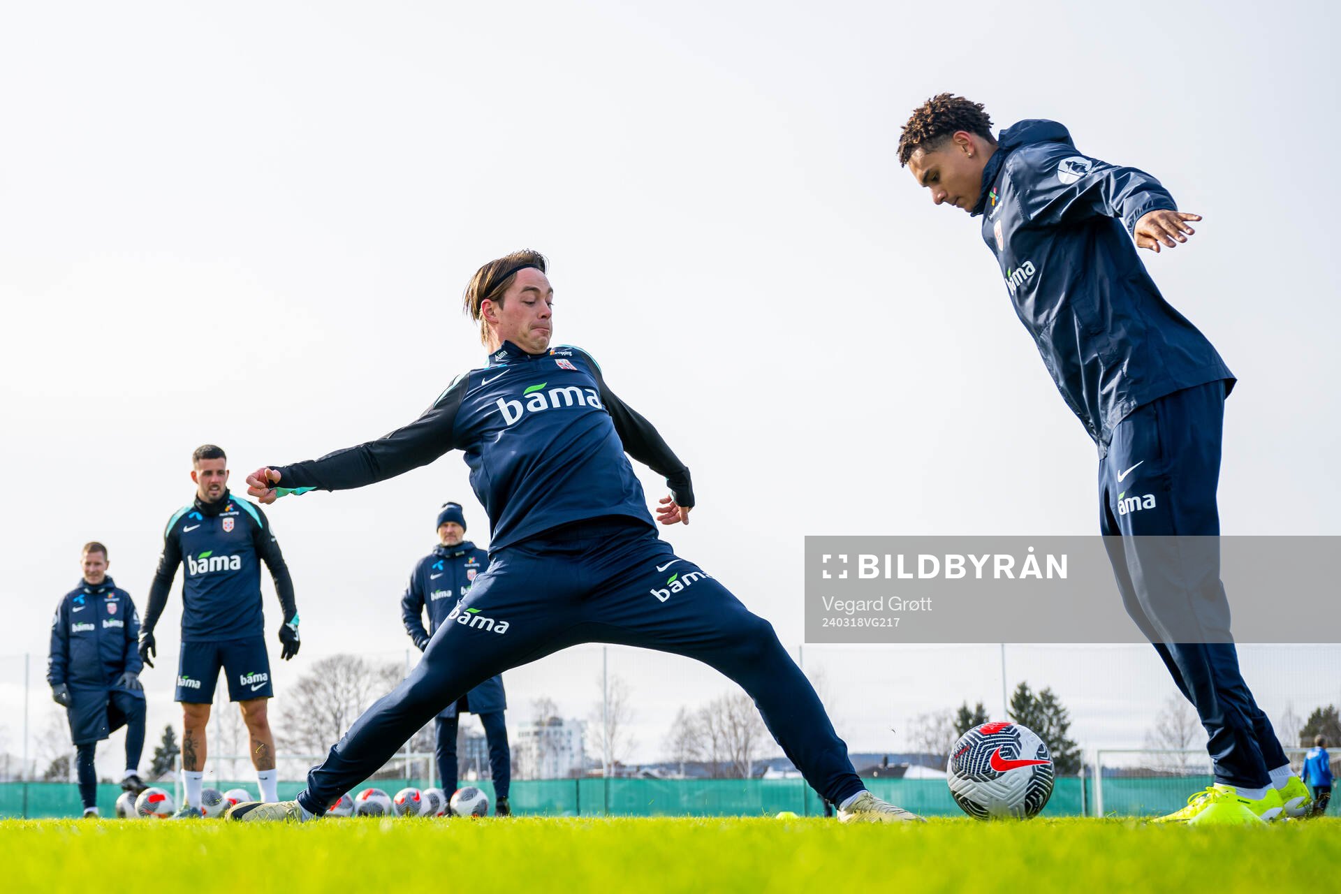 Patrick Berg and Antonio Nusa of the Norwegian national