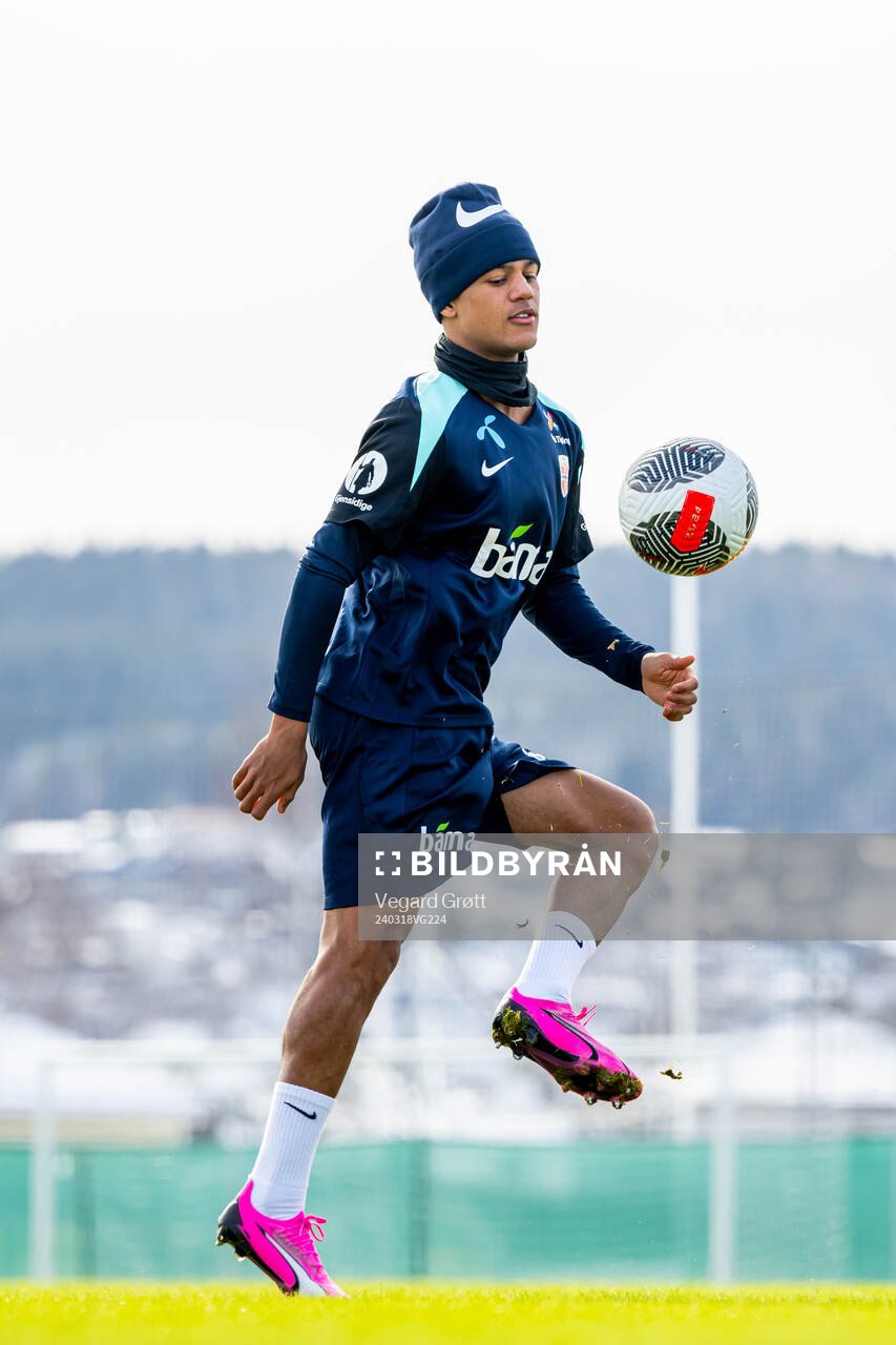 Oscar Bobb of the Norwegian national football team