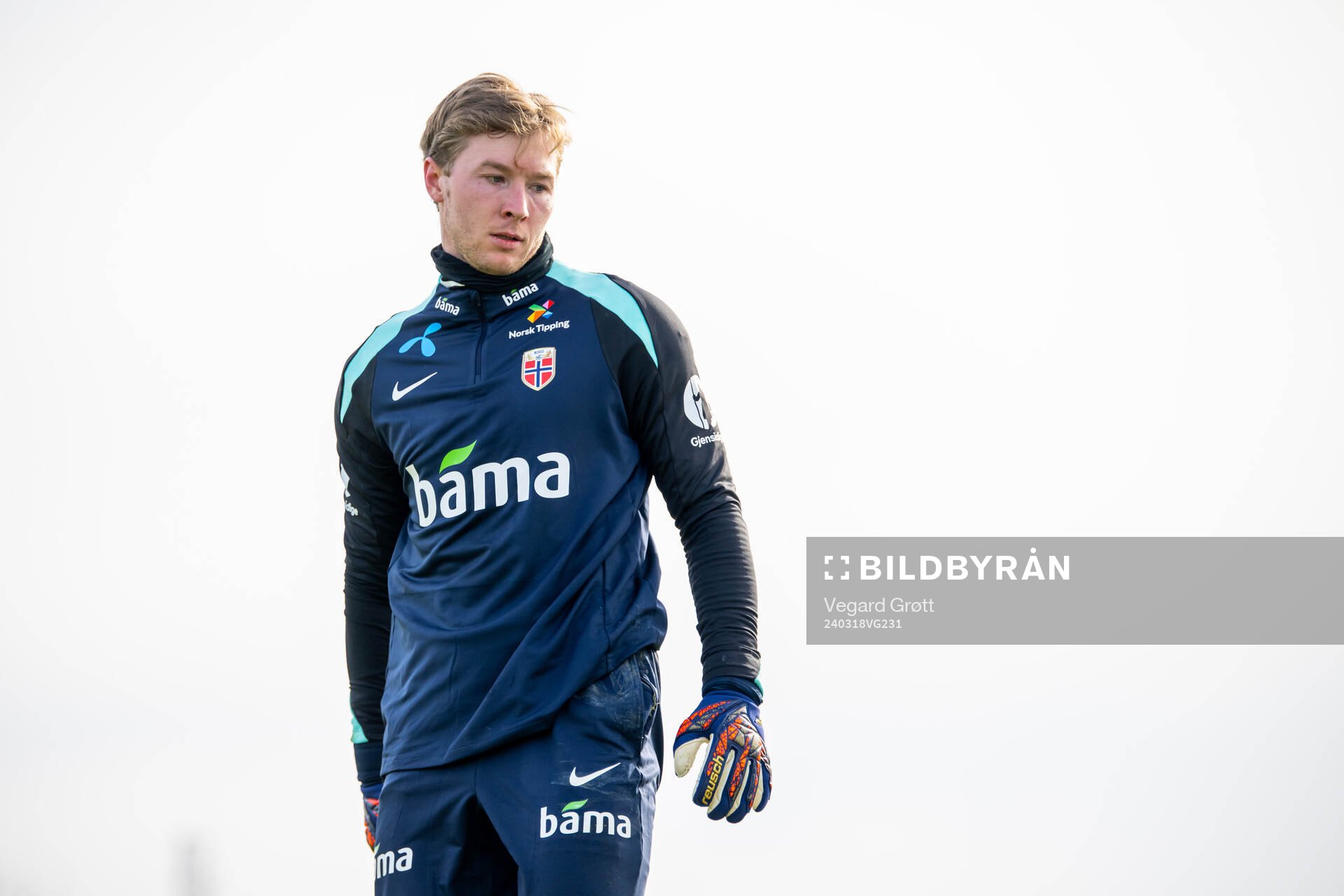 Goalkeeper Mathias Dyngeland of the Norwegian national