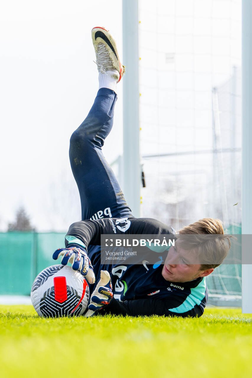 Goalkeeper Mathias Dyngeland of the Norwegian national