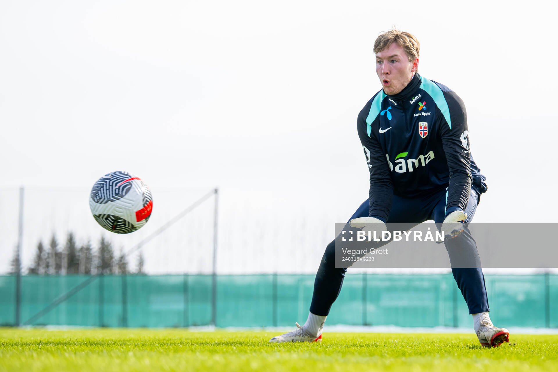 Goalkeeper Mathias Dyngeland of the Norwegian national