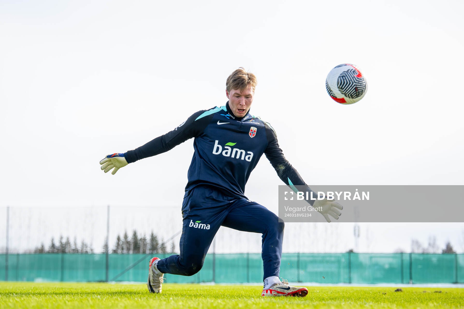Goalkeeper Mathias Dyngeland of the Norwegian national
