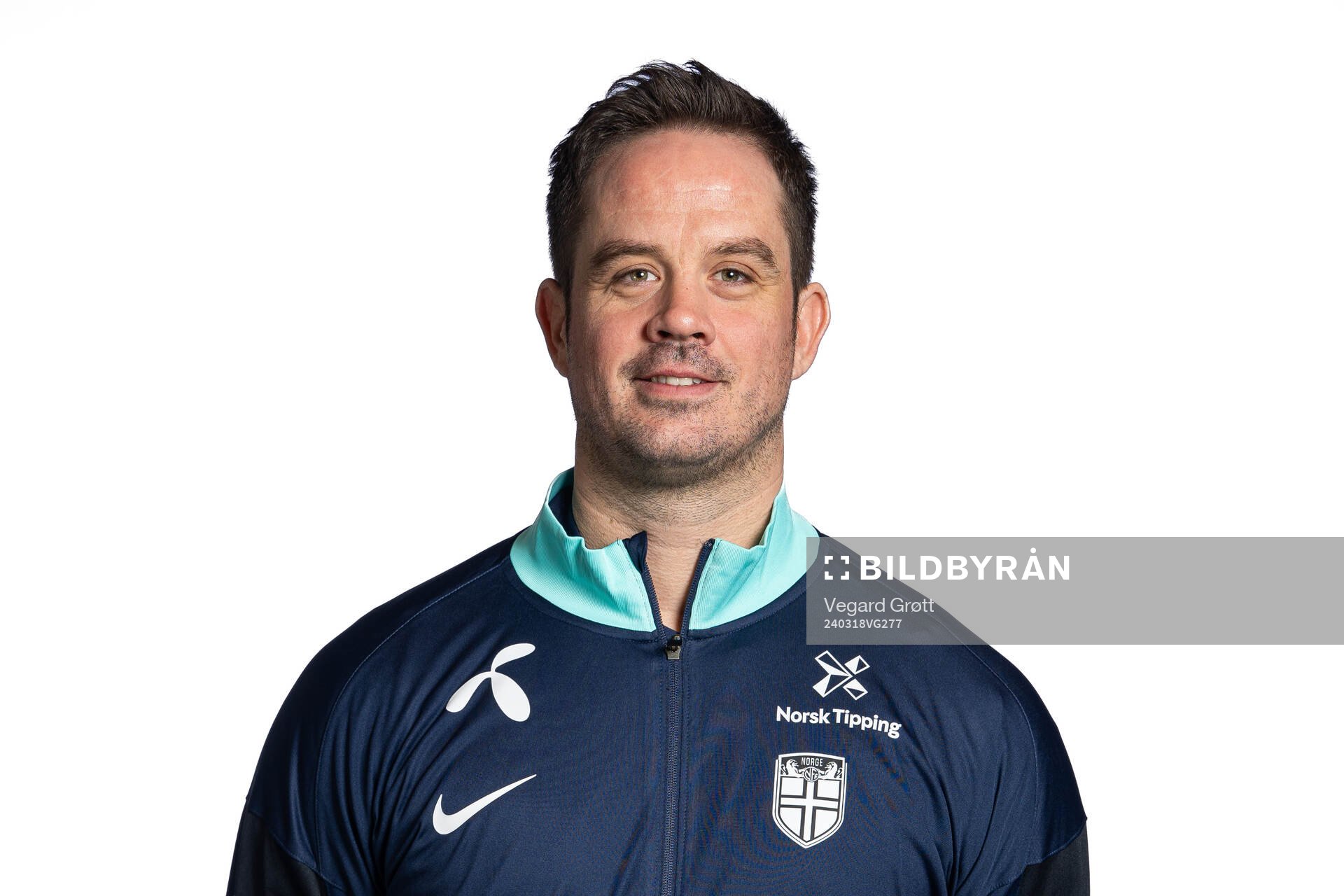 Terje Skeie, content producer of the Norwegian national football team, poses for a portrait on March 18, 2024 in Oslo. 