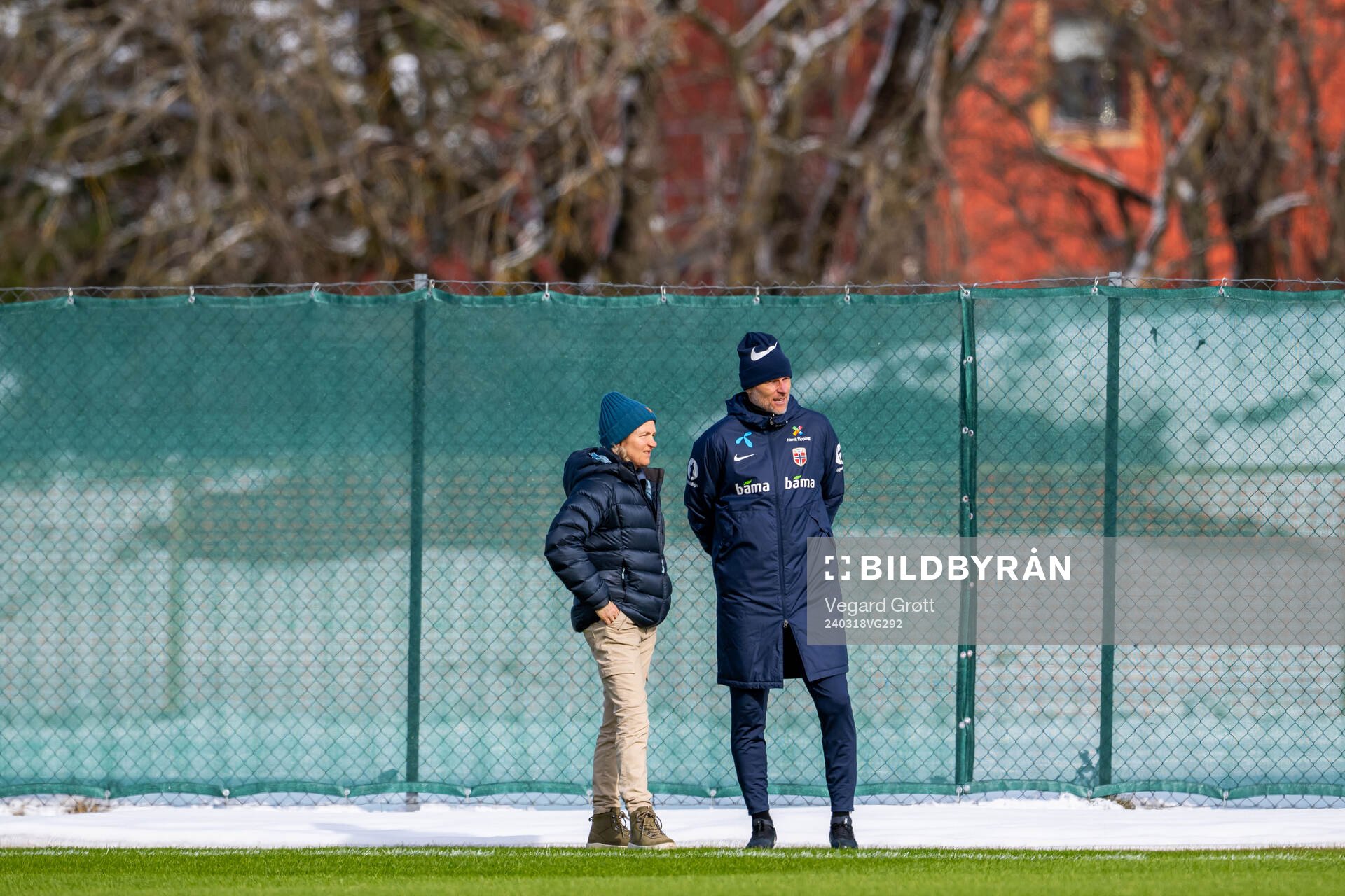 Hege Riise and Ståle Solbakken, head coach of the