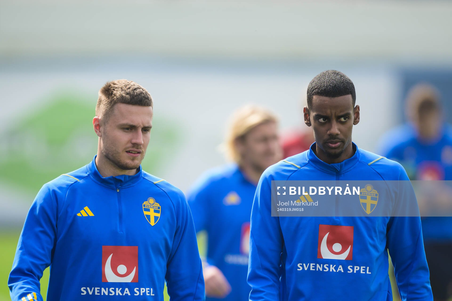 Mattias Svanberg and Alexander Isak of the Swedish men's
