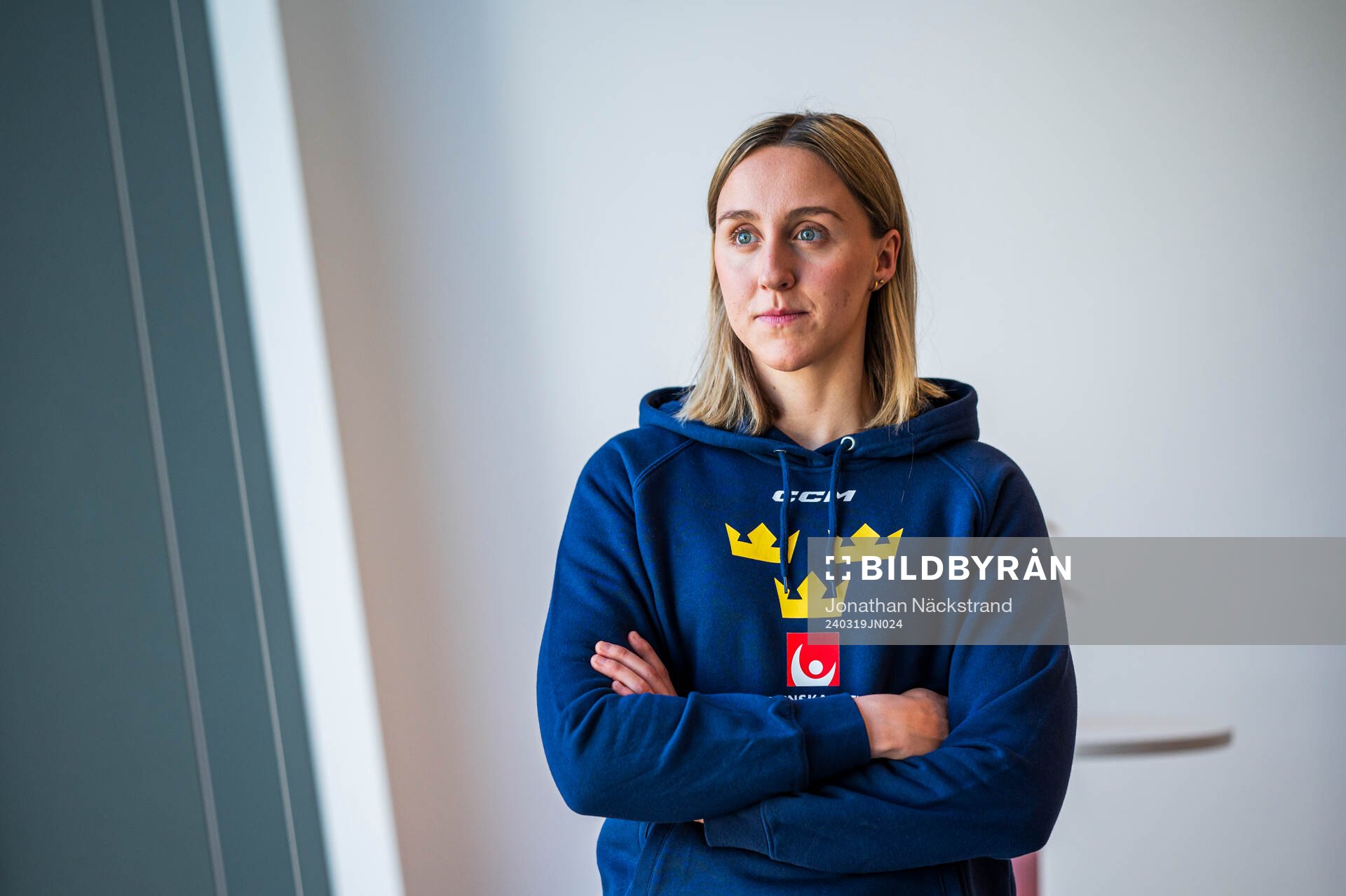 Player Hanna Olsson of Sweden’s women national Ice Hockey