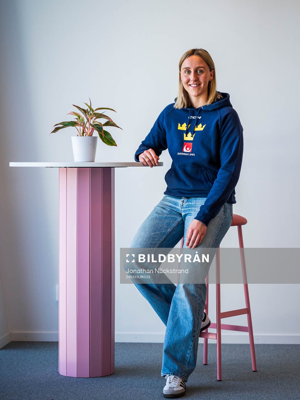 Player Hanna Olsson of Sweden’s women national Ice Hockey