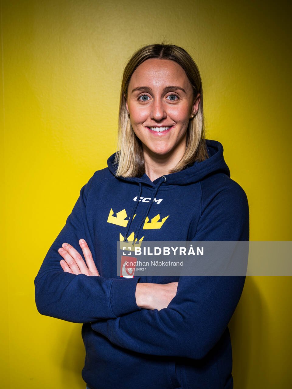 Player Hanna Olsson of Sweden’s women national Ice Hockey