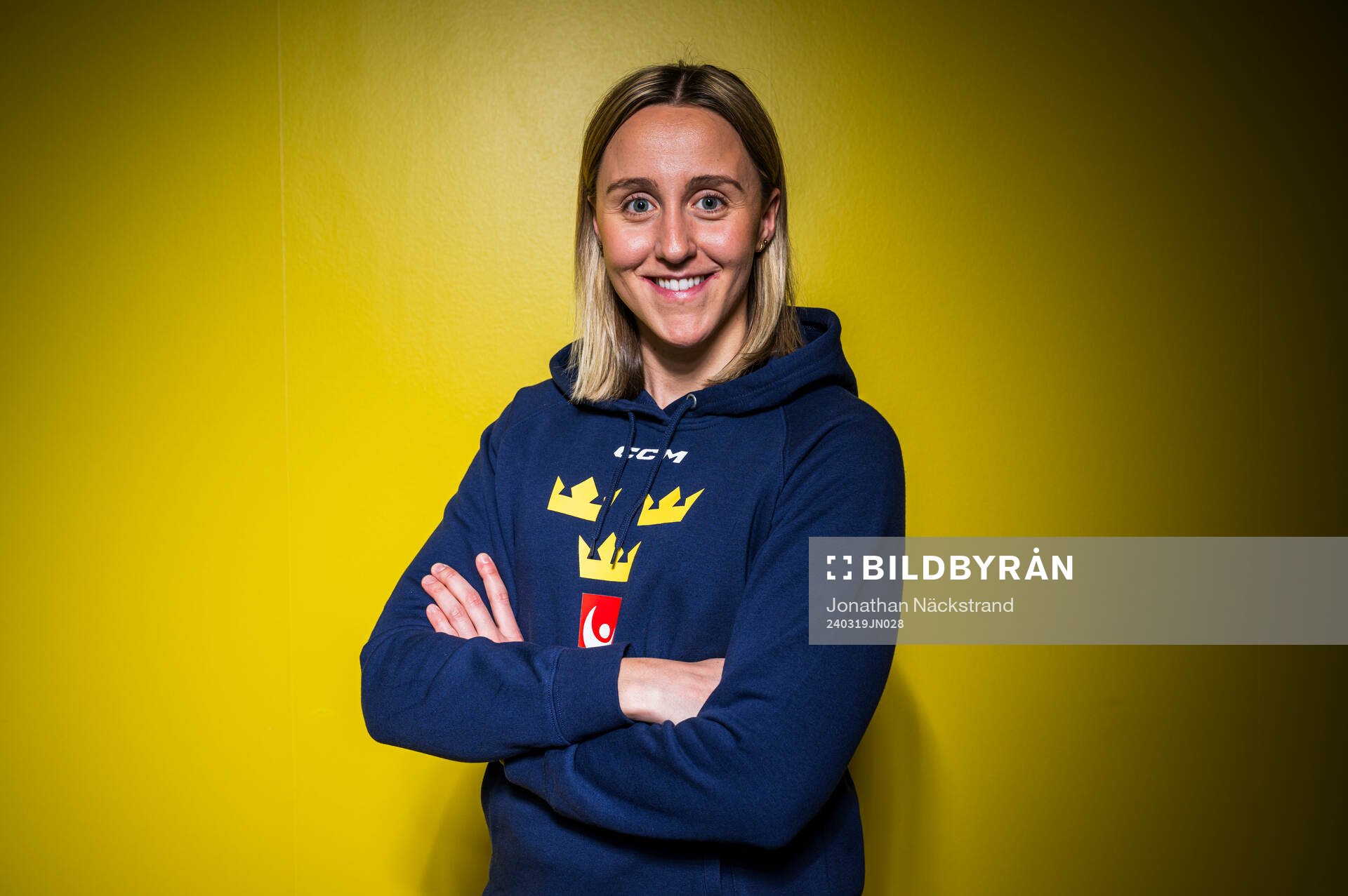 Player Hanna Olsson of Sweden’s women national Ice Hockey