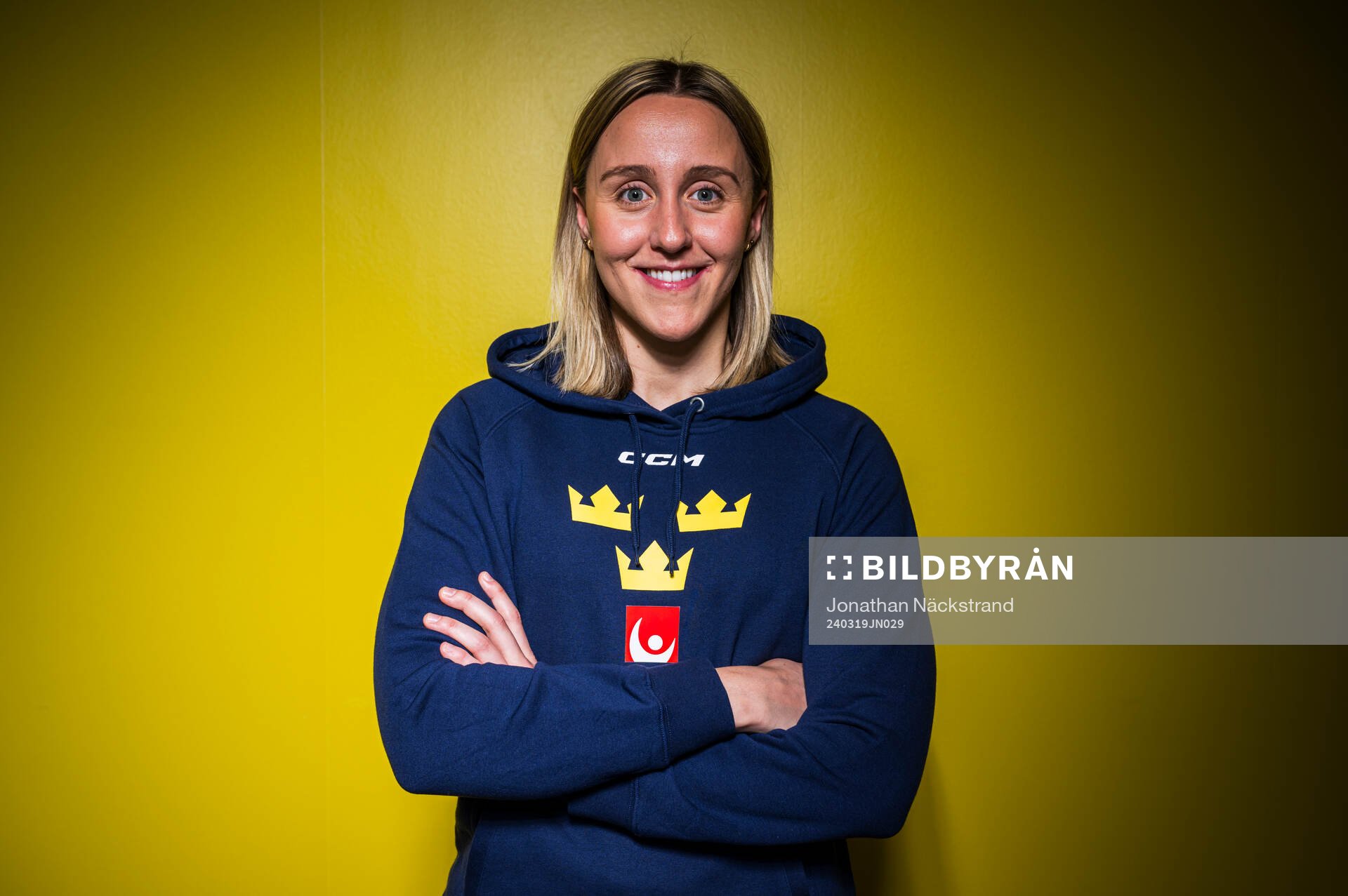 Player Hanna Olsson of Sweden’s women national Ice Hockey