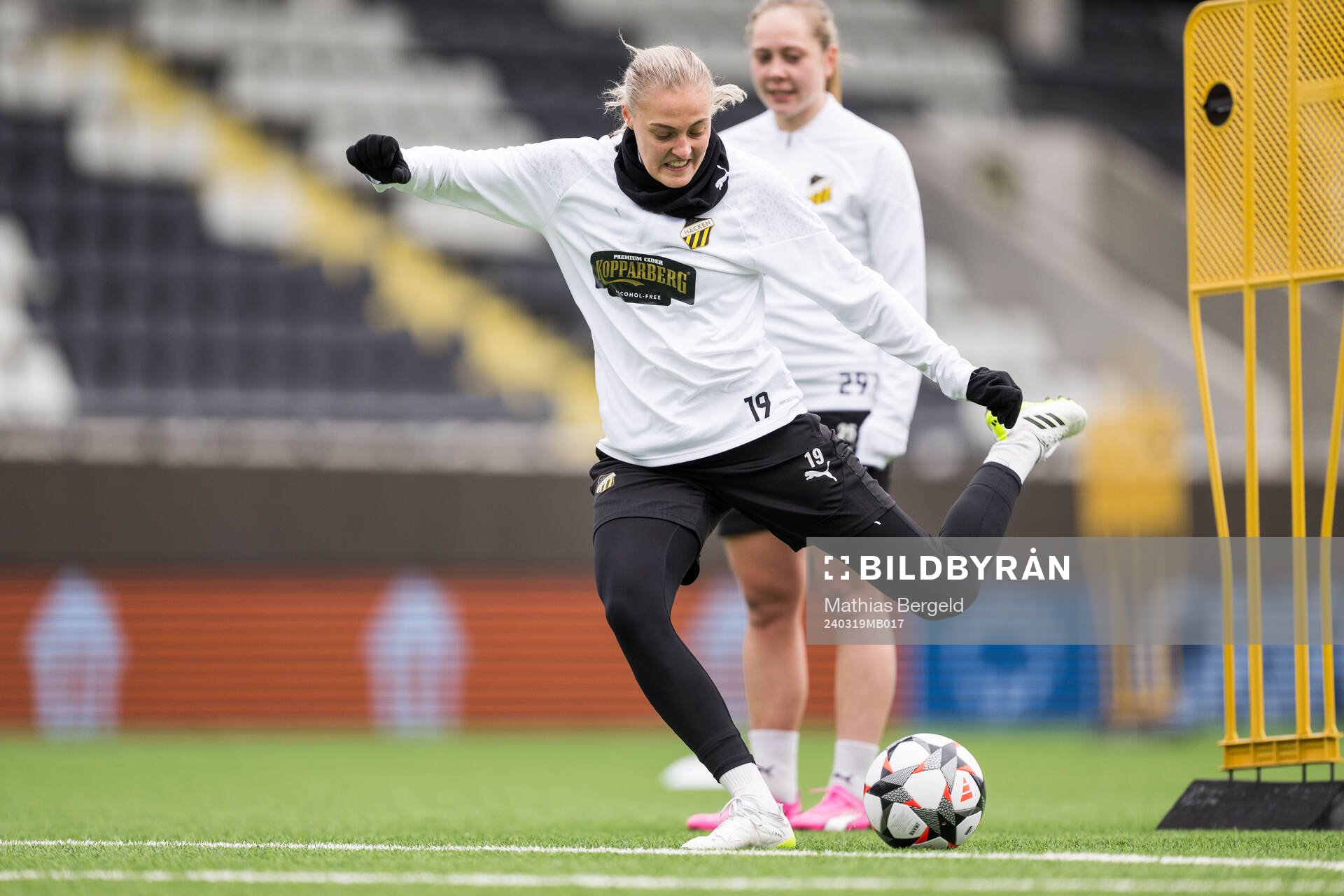 Elma Junttila Nelhage of Häcken during a training session on March 19, 2024 in Gothenburg. 