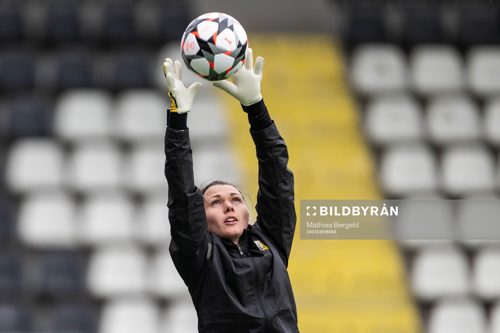 Goalkeeper Jennifer Falk of Häcken during a training session on March 19, 2024 in Gothenburg. 