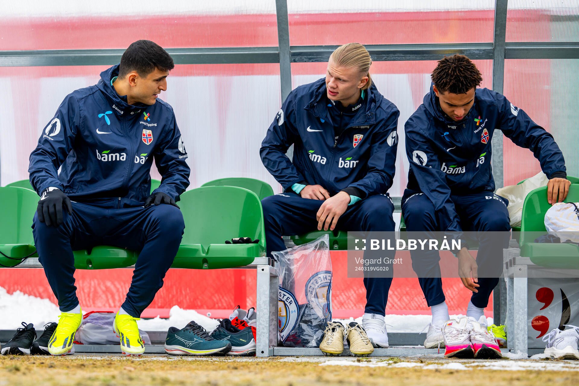 Mohamed Elyounoussi, Erling Braut Haaland and Antonio Nusa