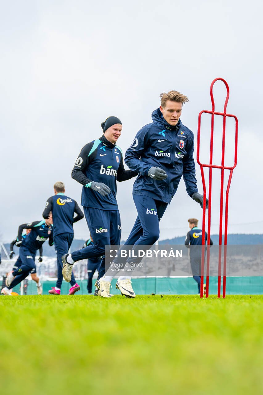 Erling Braut Haaland and Martin Ødegaard of the Norwegian