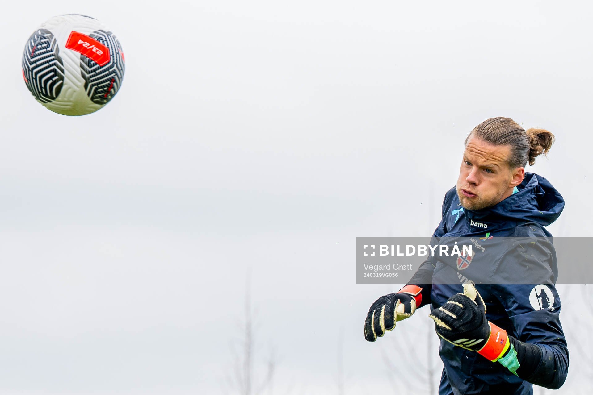 Goalkeeper Ørjan Håskjold Nyland of the Norwegian