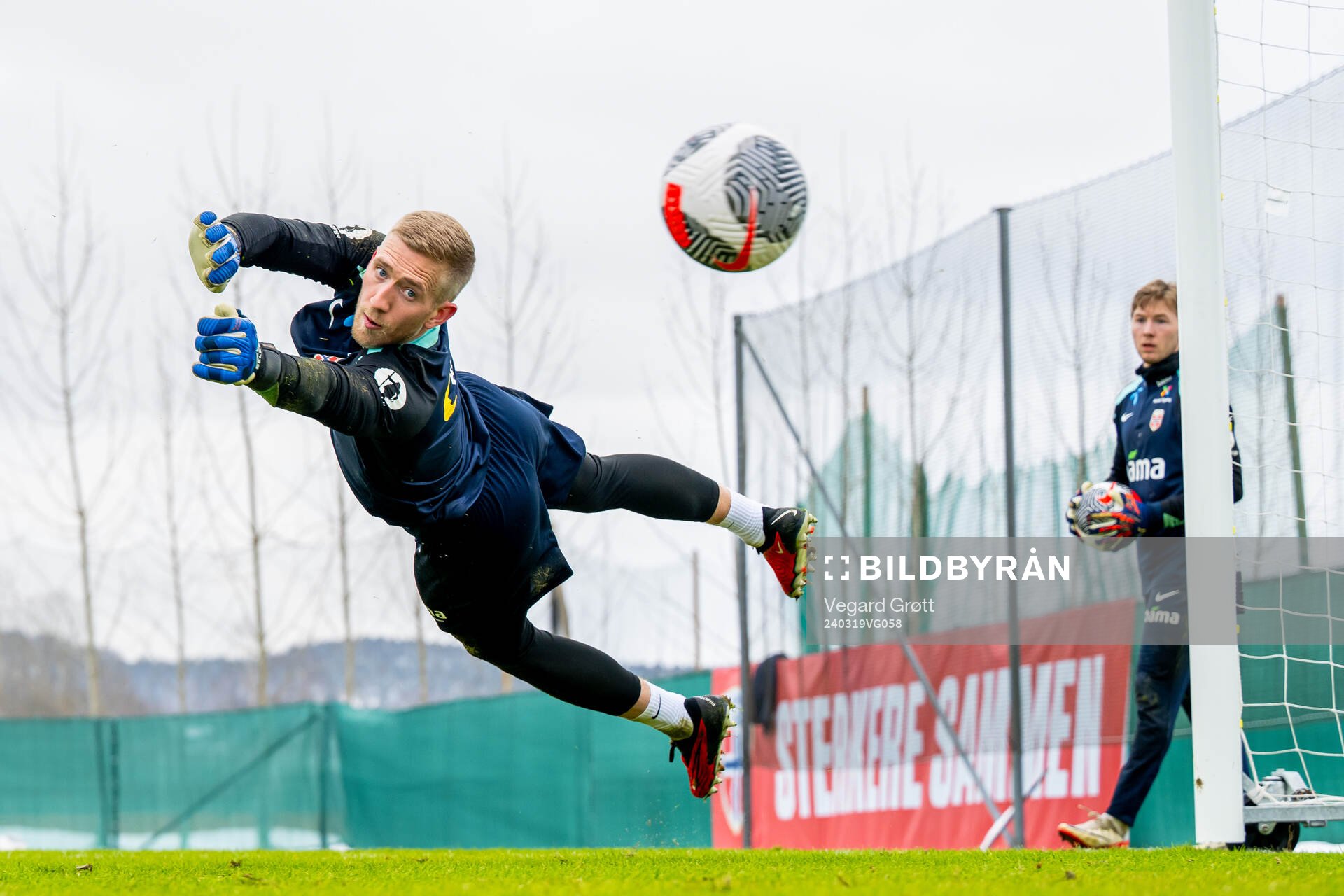 Goalkeeper Egil Selvik and goalkeeper Mathias Dyngeland of