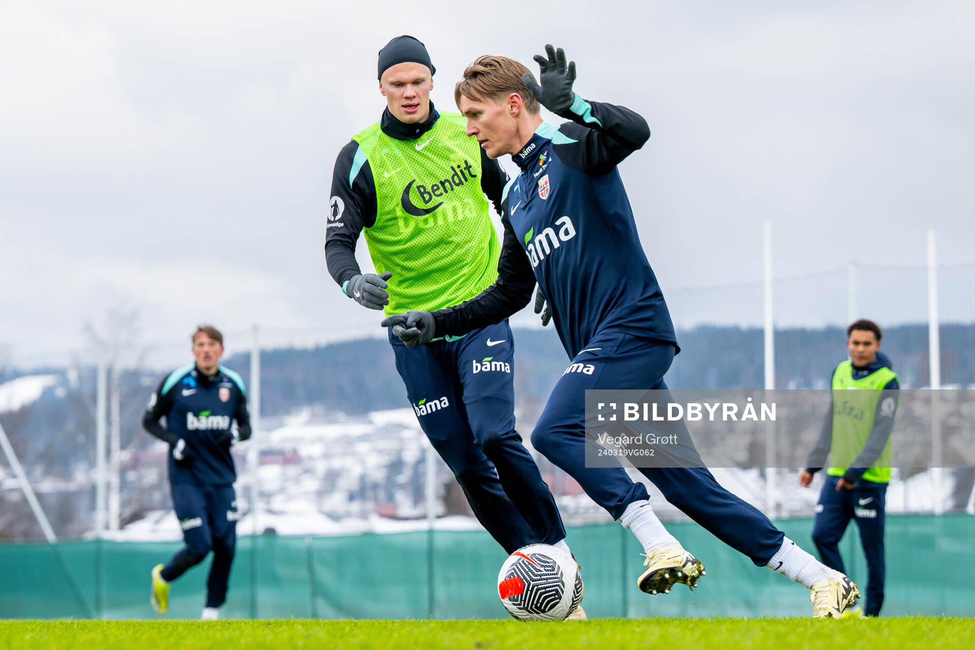 Erling Braut Haaland and Martin Ødegaard of the Norwegian