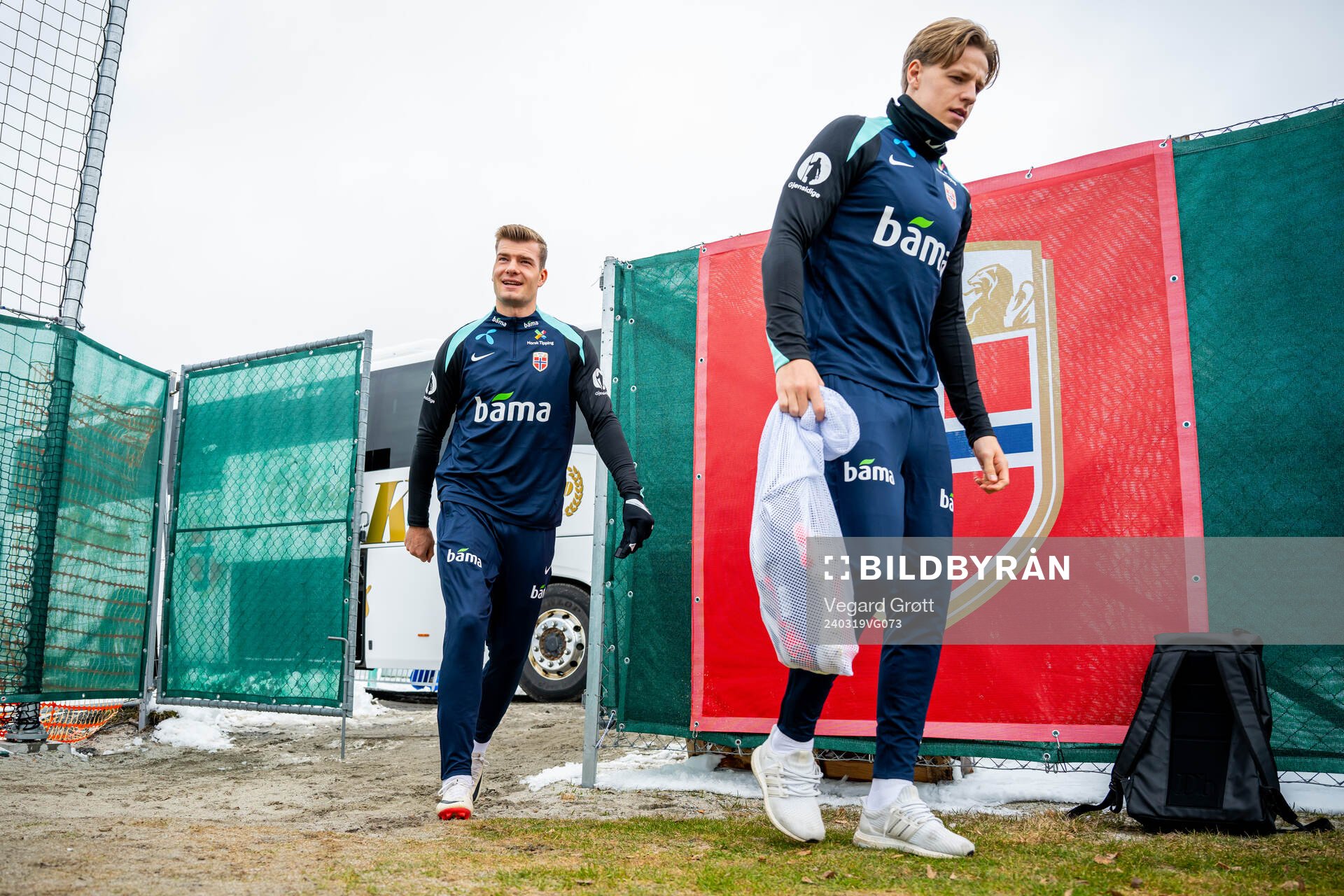 Alexander Sørloth and Jesper Daland of the Norwegian