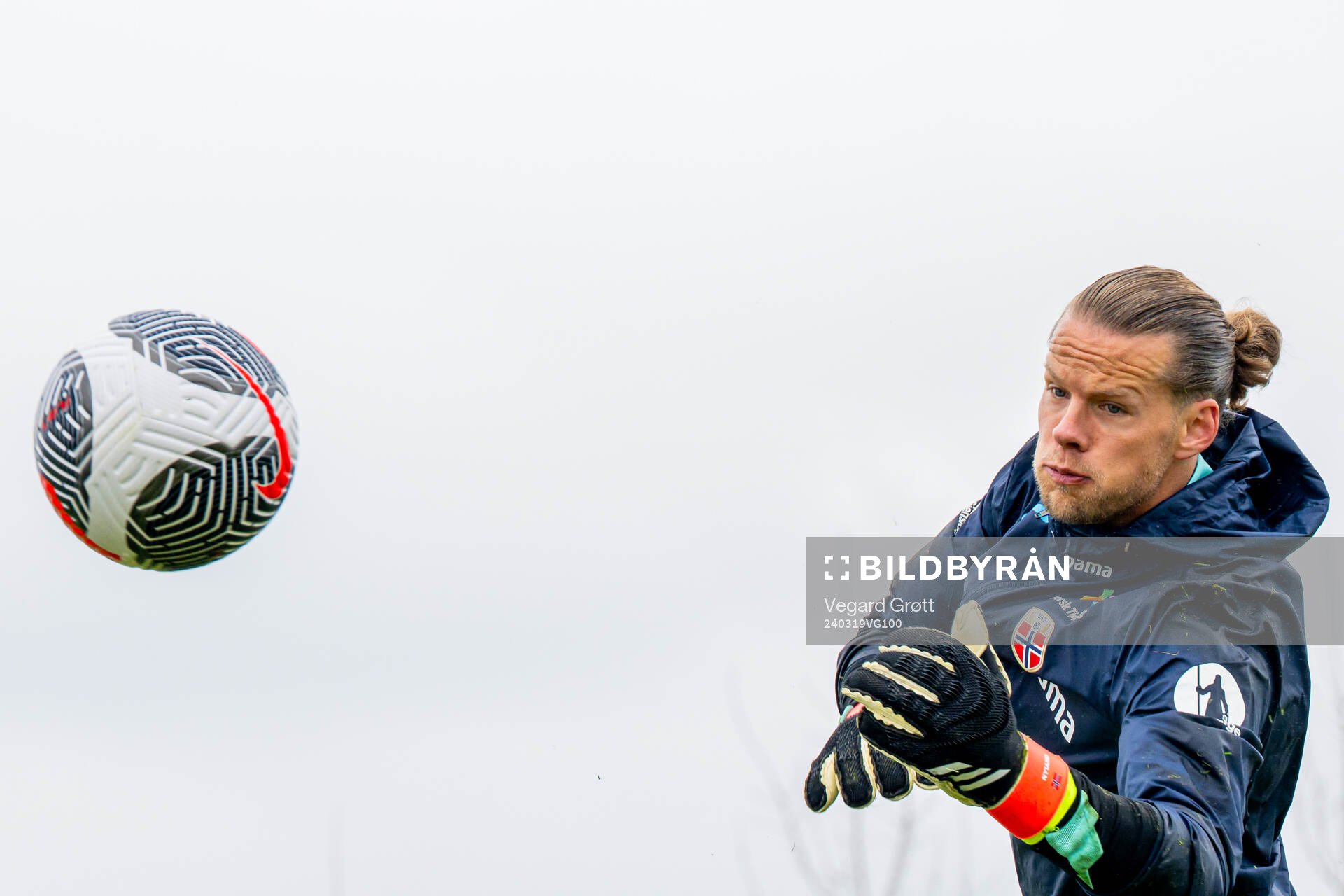 Goalkeeper Ørjan Håskjold Nyland of the Norwegian