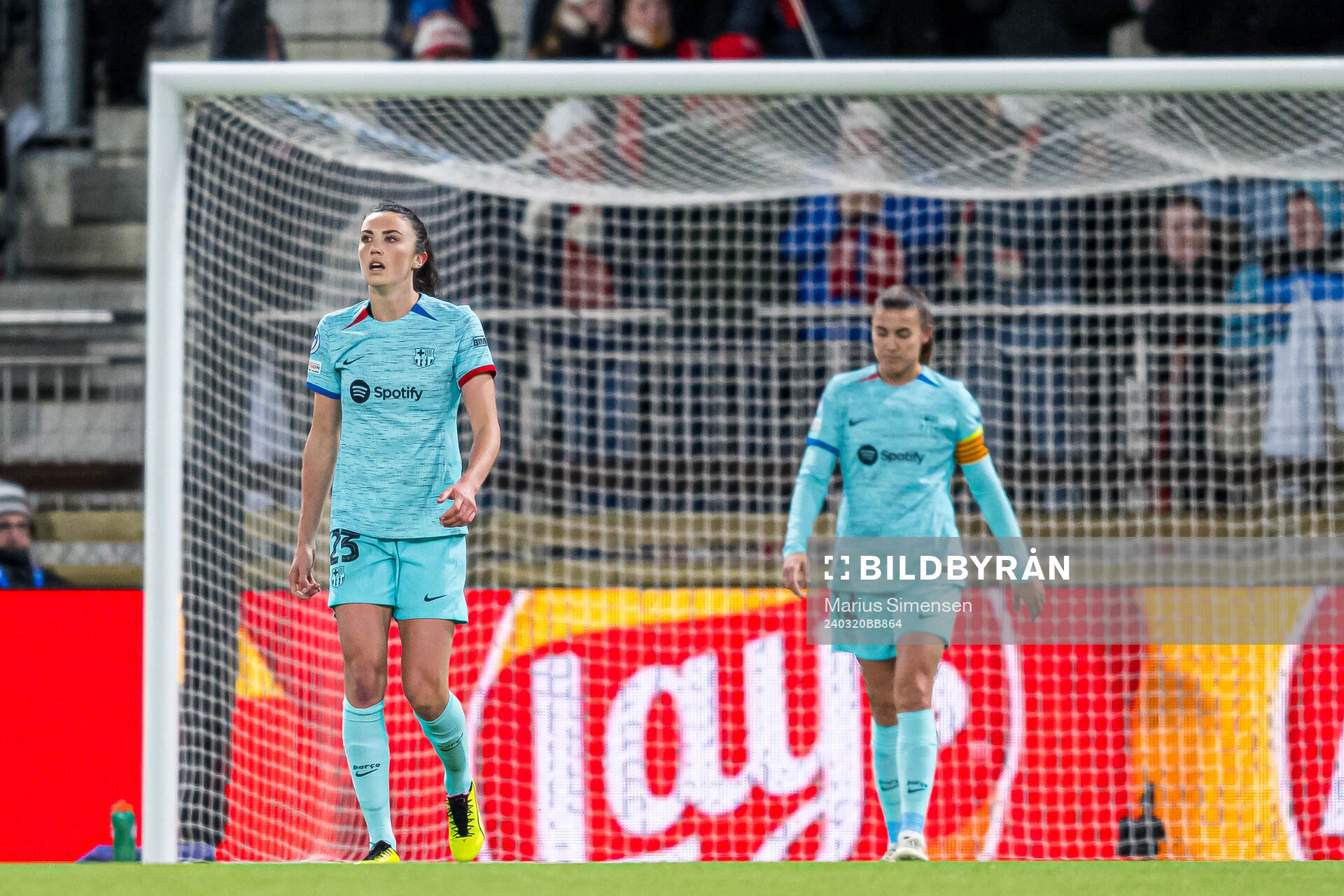 Ingrid Syrstad Engen of Barcelona looks dejected