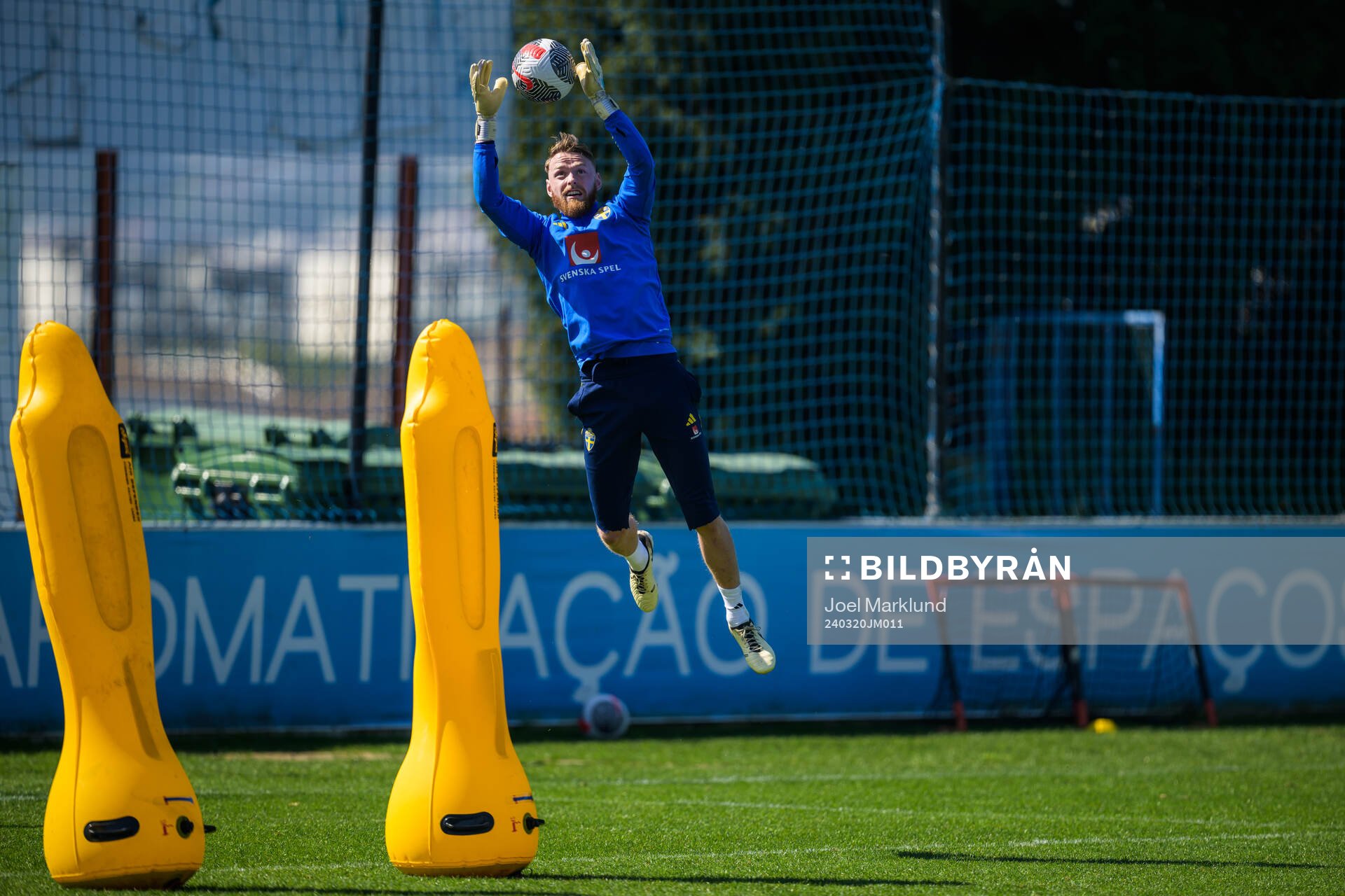 Goalkeeper Viktor Johansson of the Swedish men's national