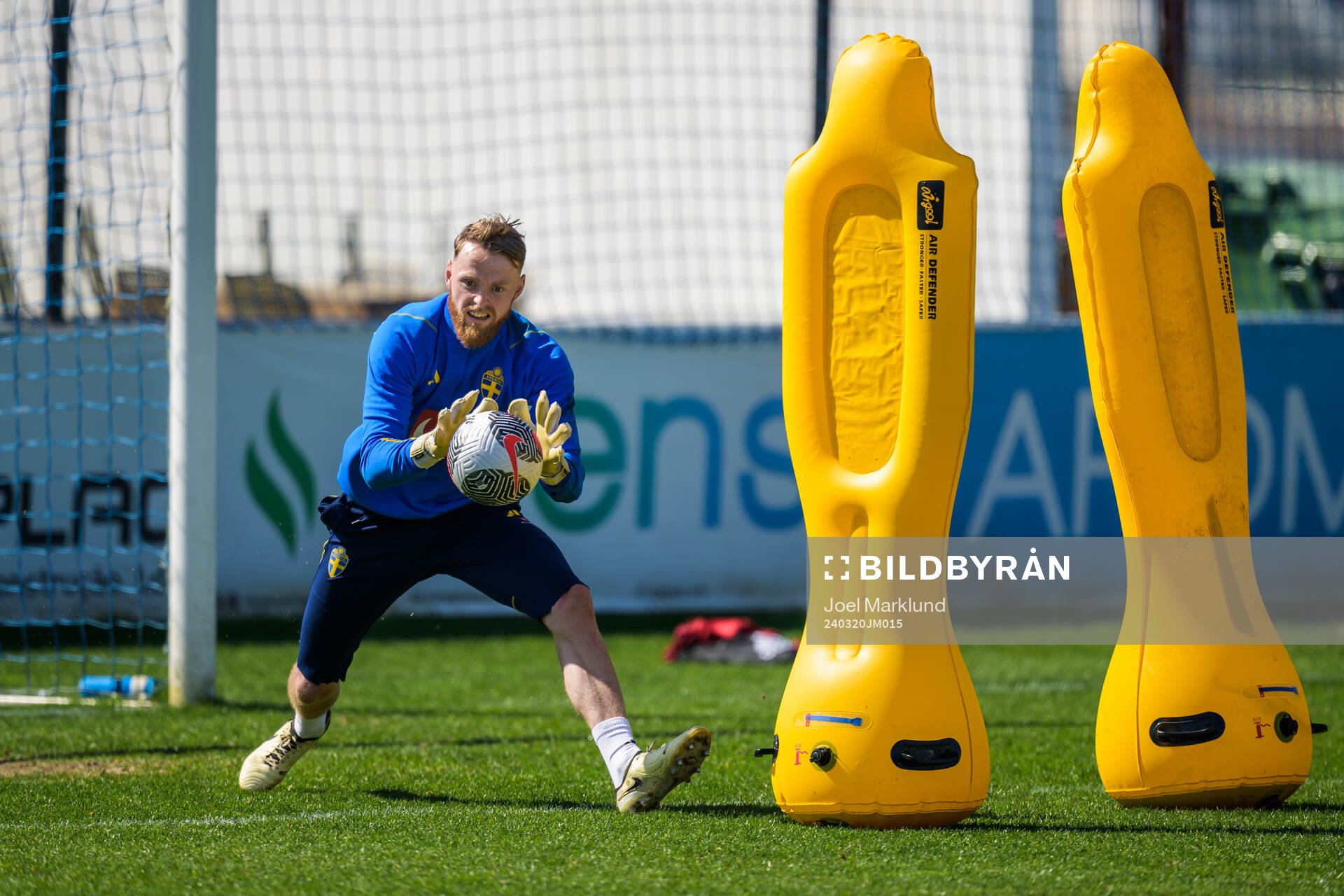 Goalkeeper Viktor Johansson of the Swedish men's national